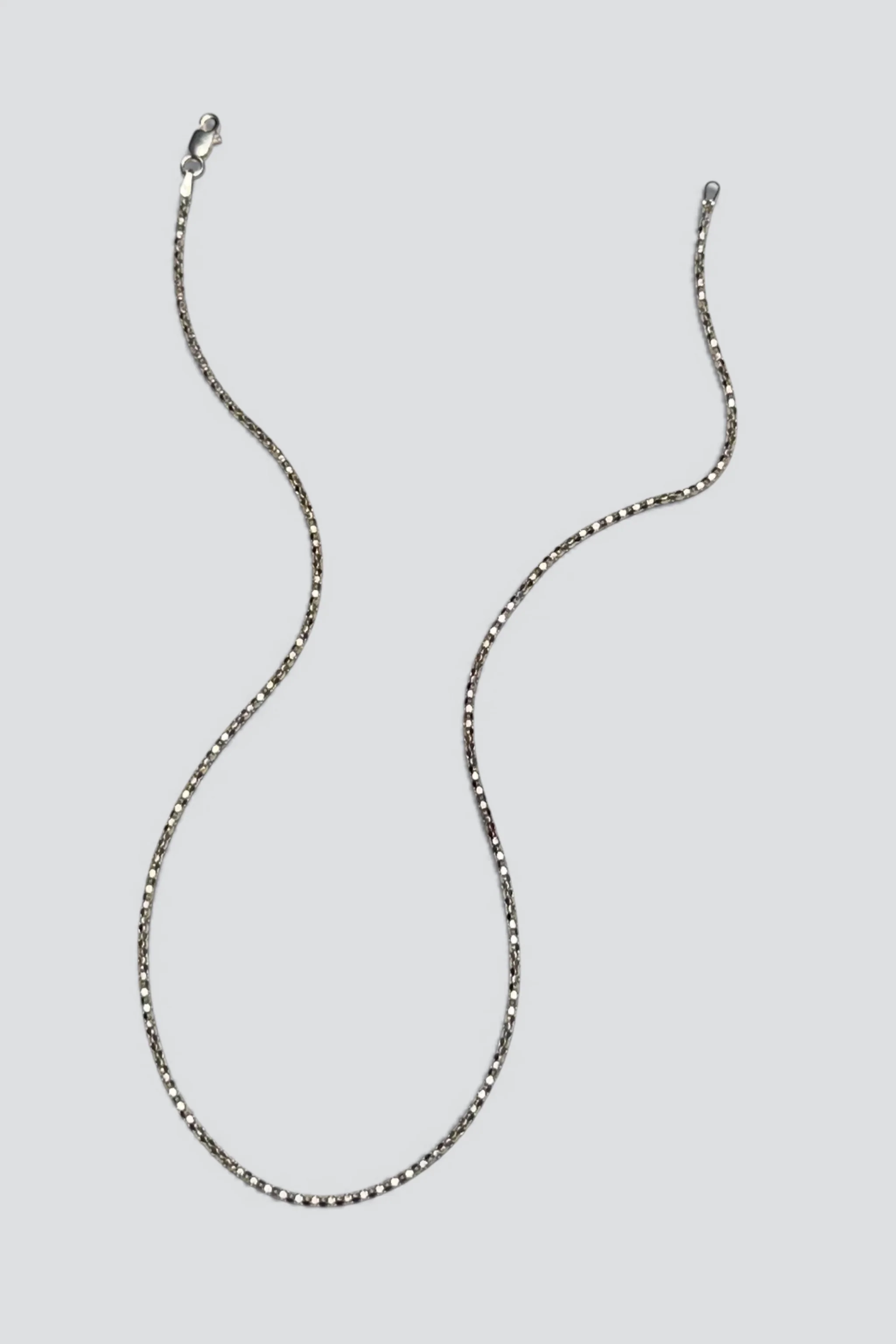 Sterling Silver Dot Set Chain Necklace - Image 3