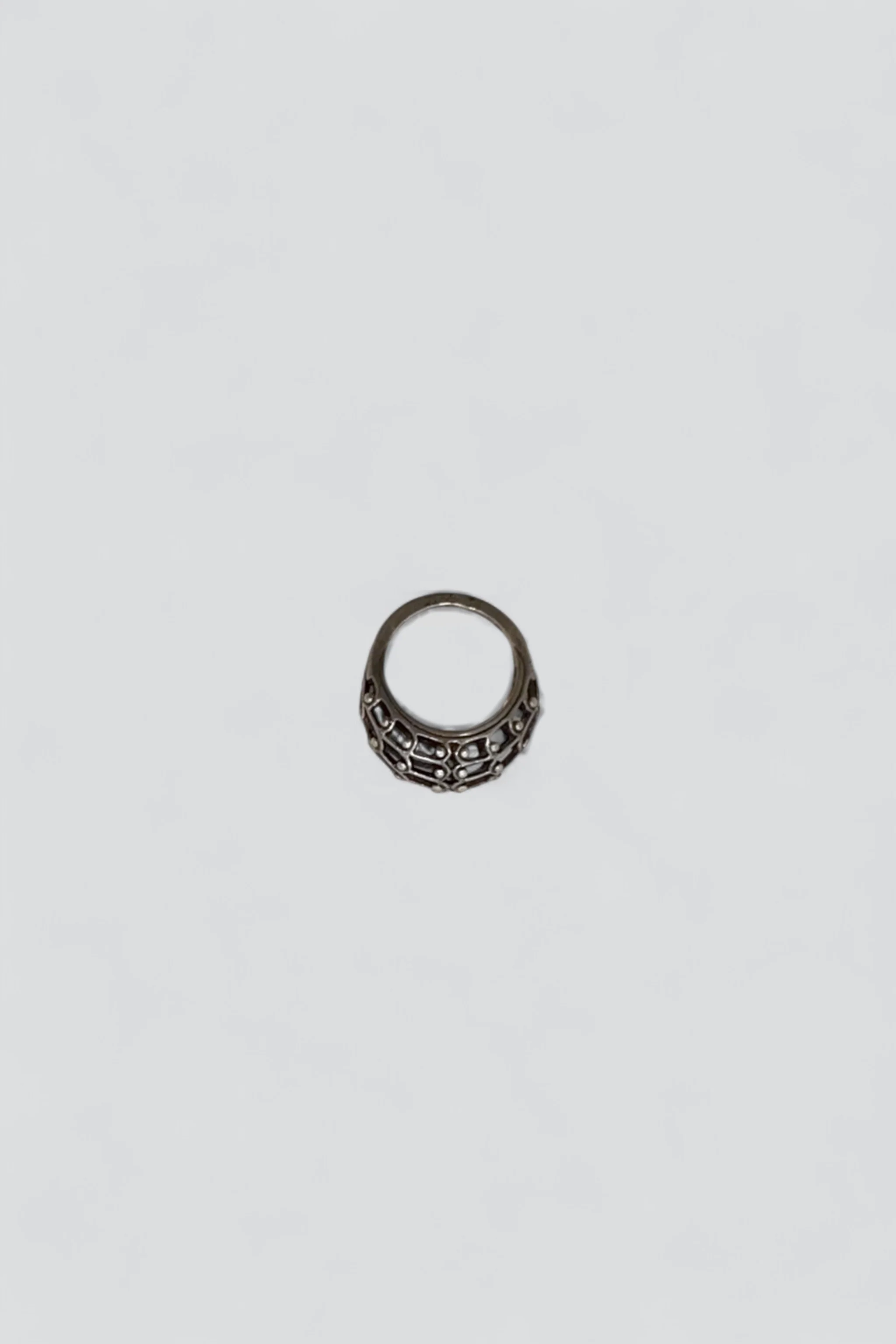 Sterling Silver Dotted Dome Cage Ring - Image 3