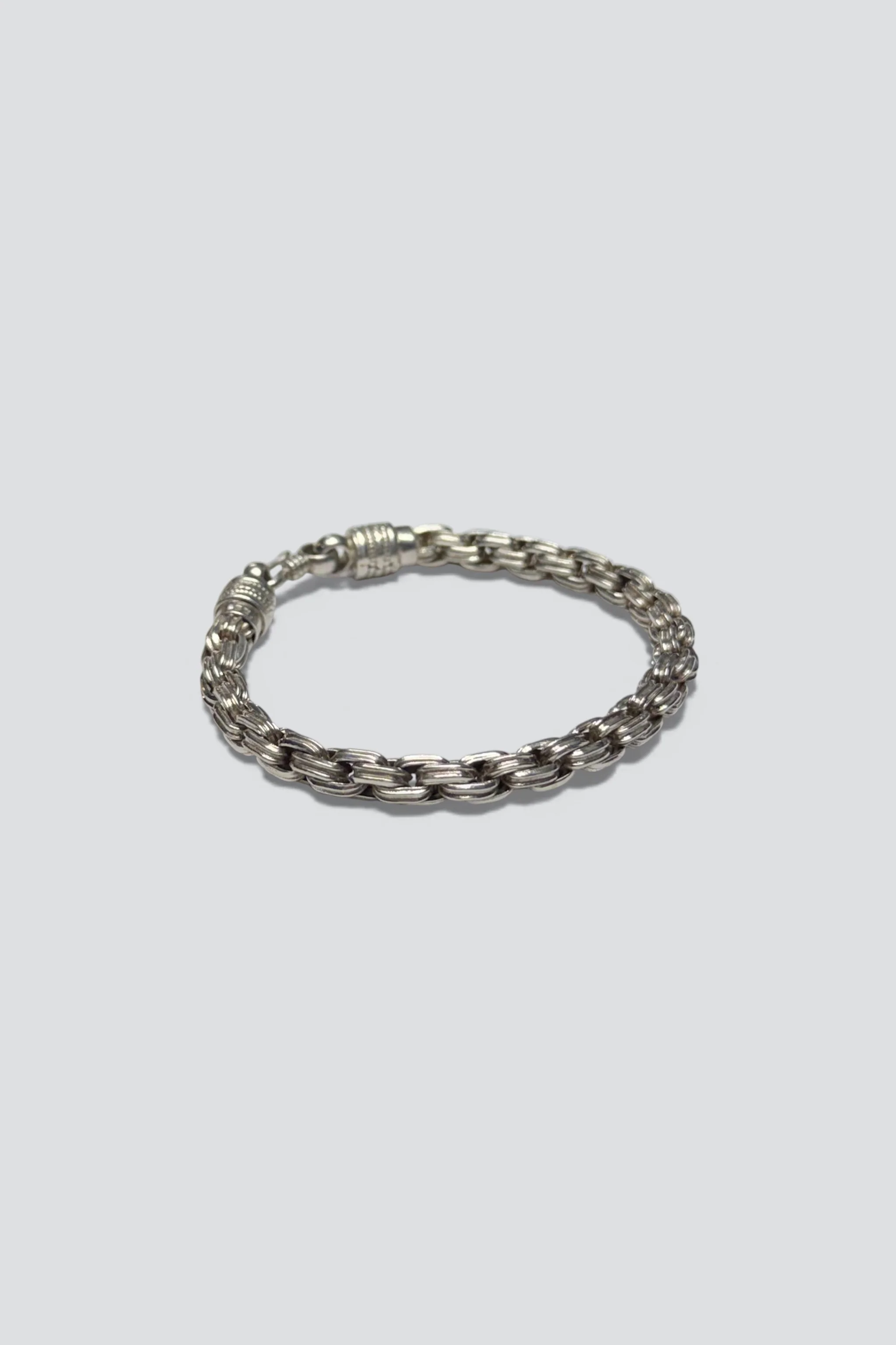 Sterling Silver Heavy Double Link Hook Bracelet - Image 2