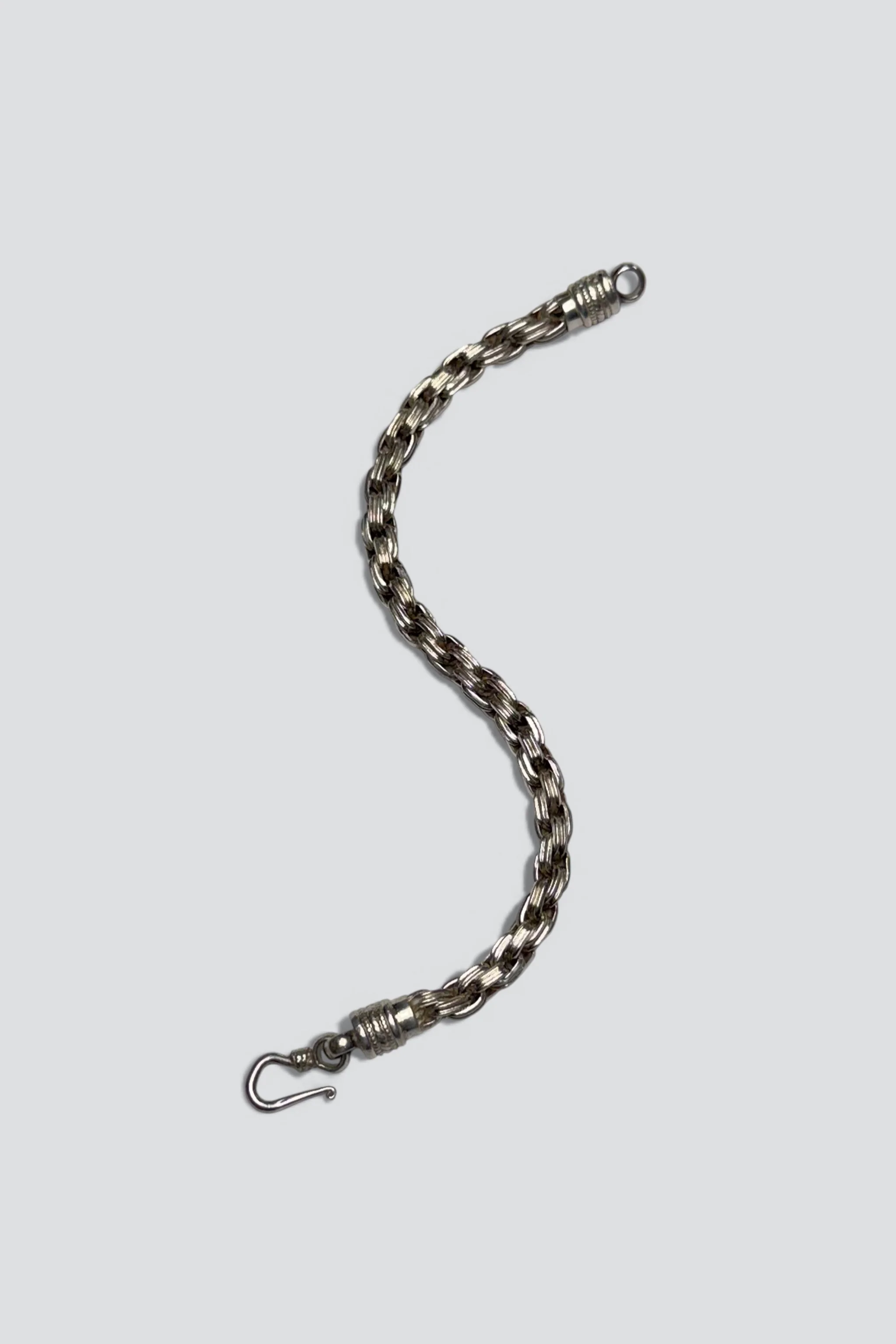 Sterling Silver Heavy Double Link Hook Bracelet - Image 3