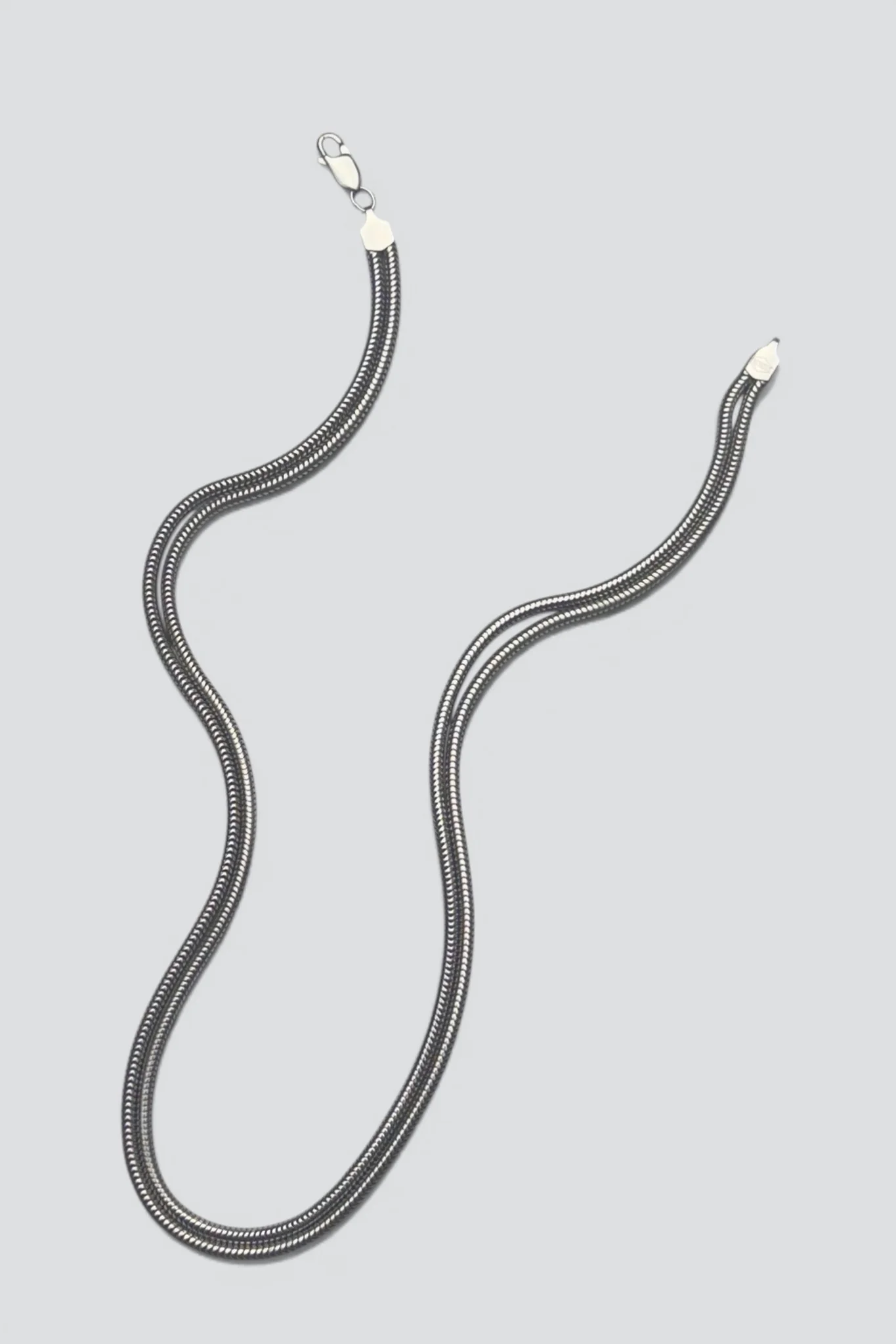 Sterling Silver Double Snake Chain Necklace - Image 2