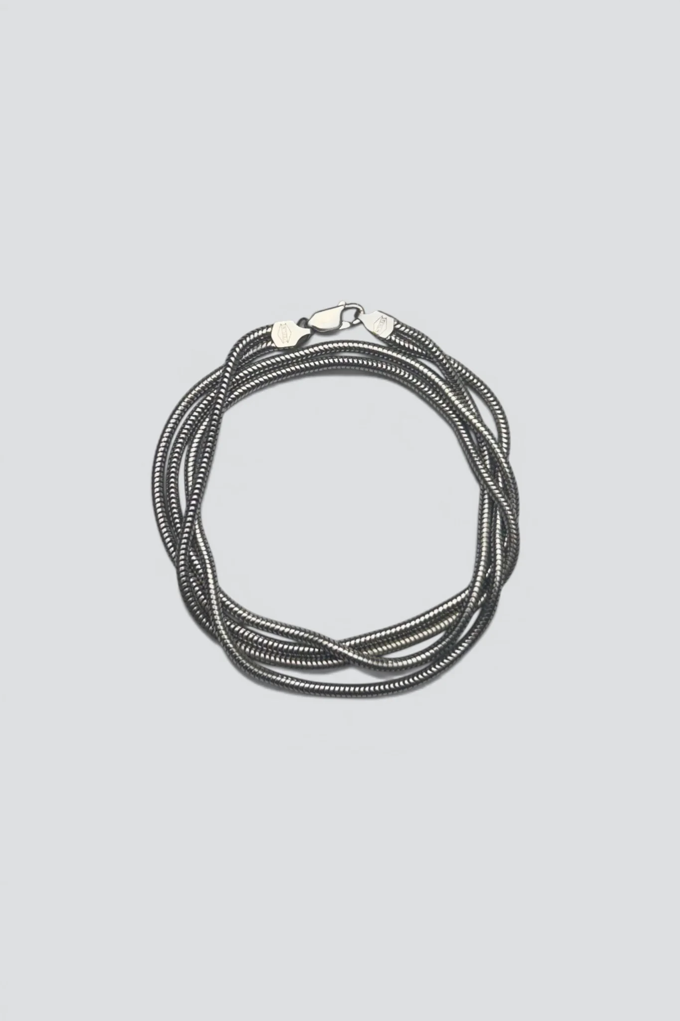 Sterling Silver Double Snake Chain Necklace - Image 4