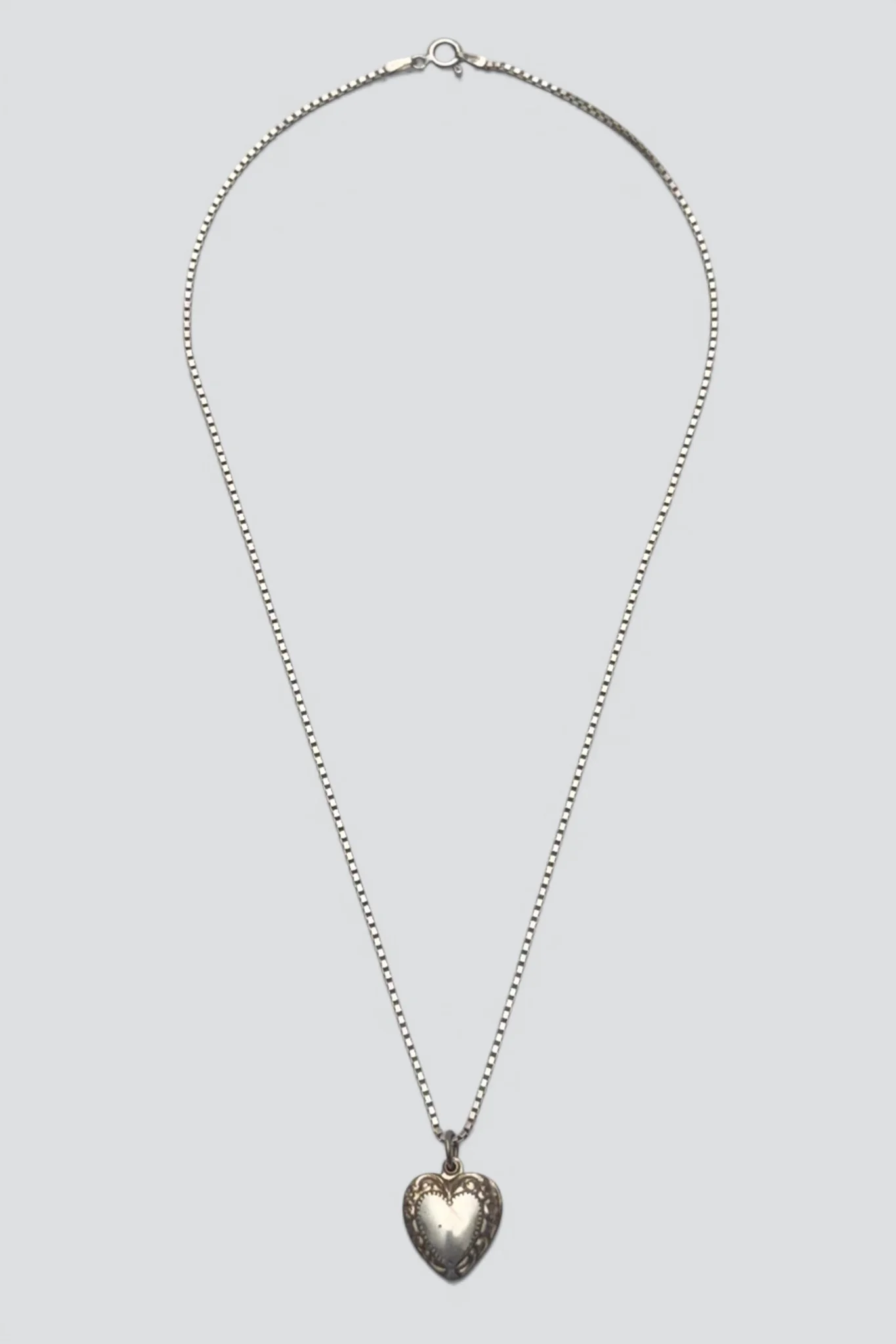 Sterling Silver Engraved Heart Necklace