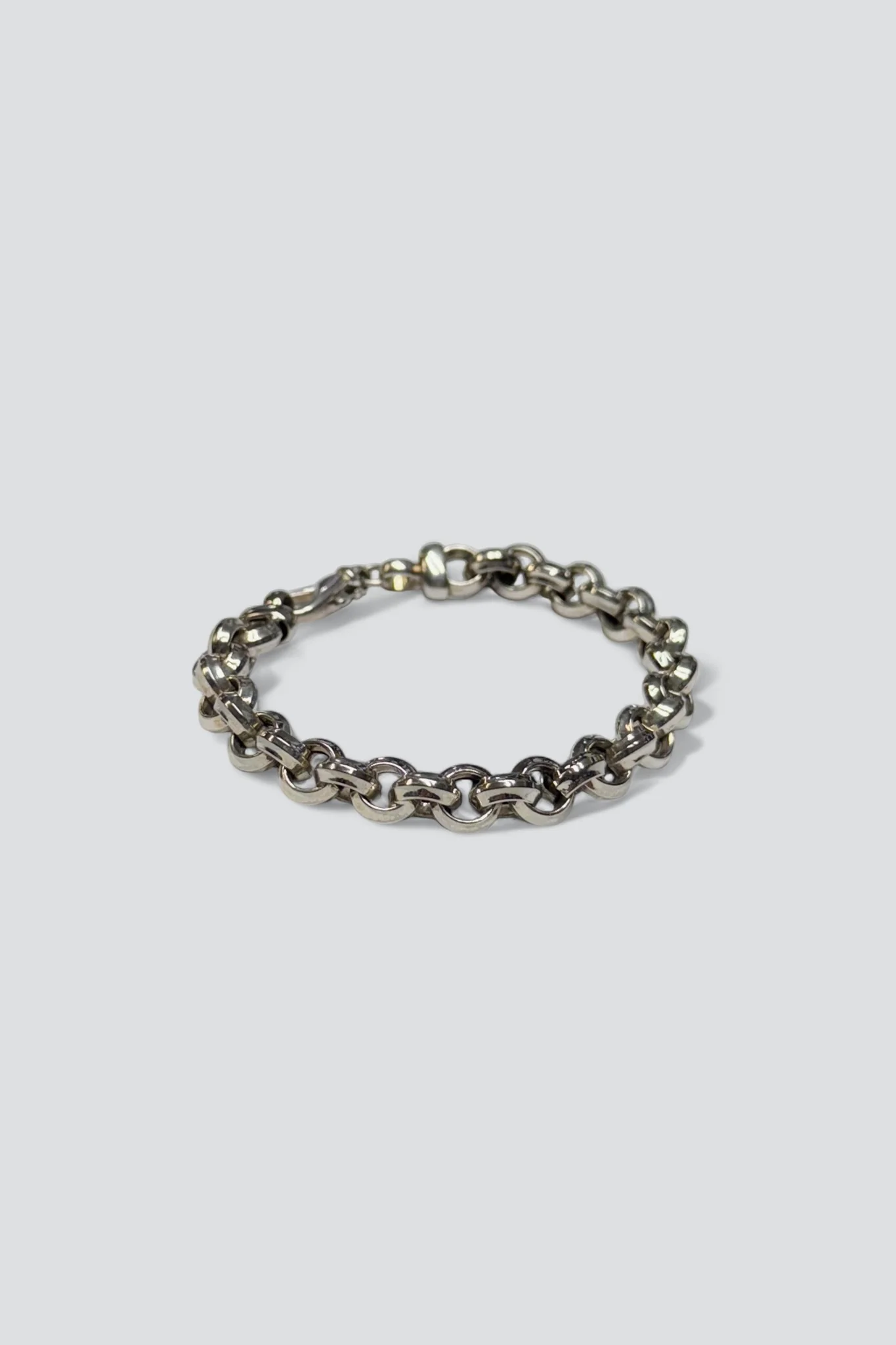 Sterling Silver Facet Rolo Link Bracelet - Image 2