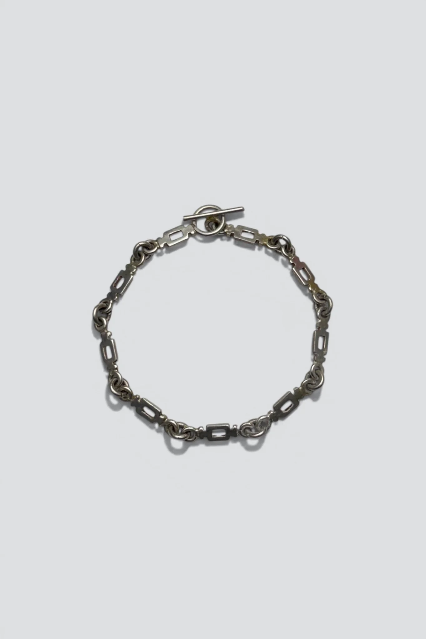 Sterling Silver Flat Box Link Toggle Bracelet