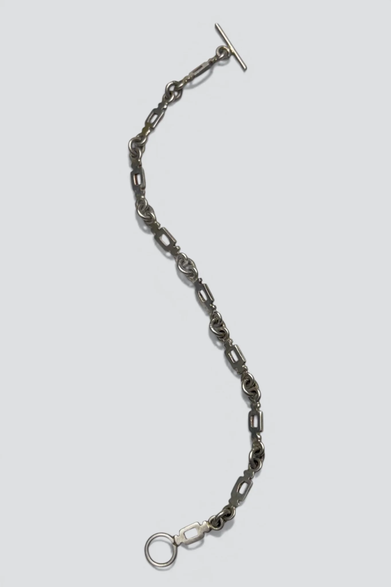 Sterling Silver Flat Box Link Toggle Bracelet - Image 3