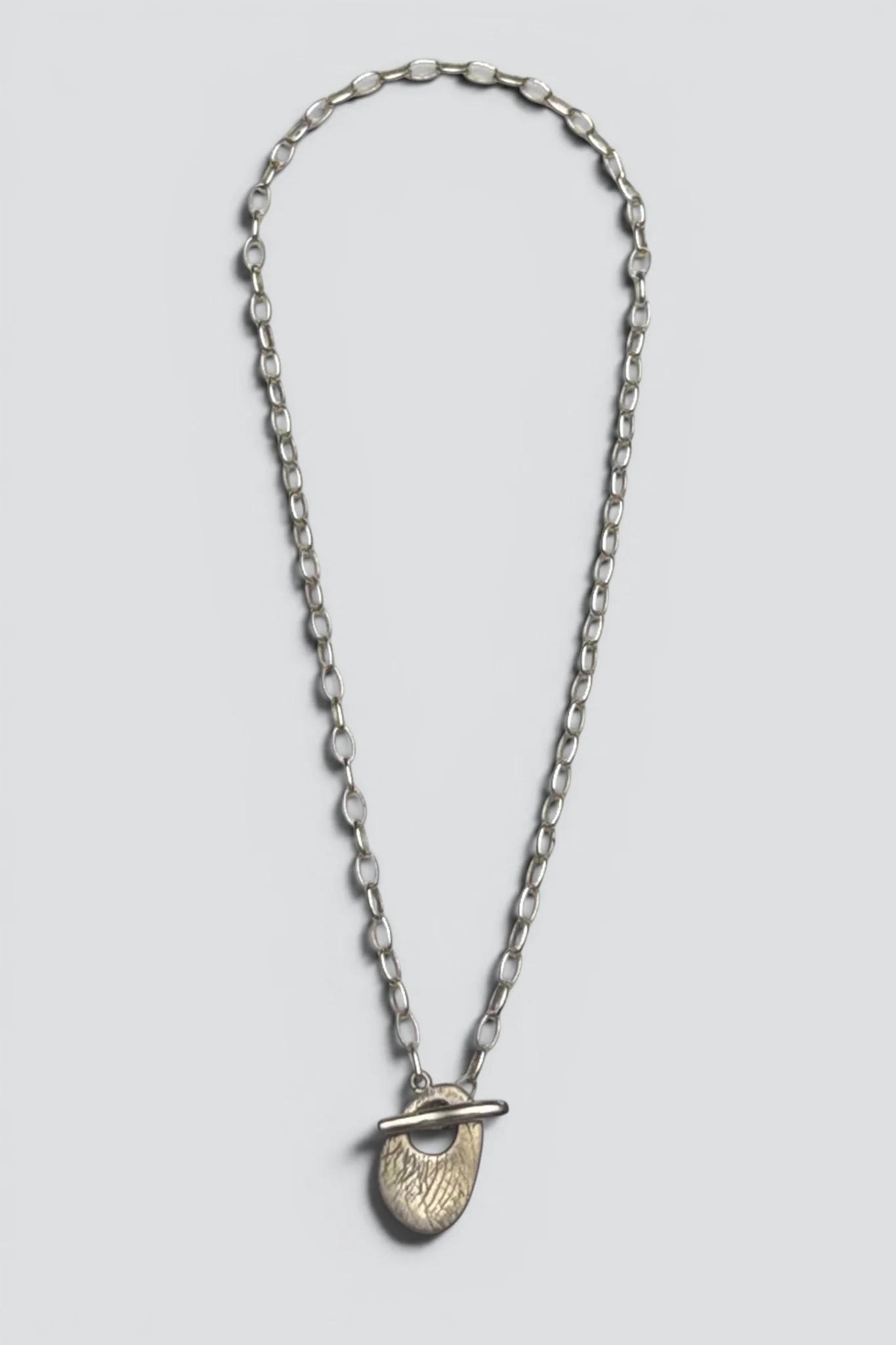 Sterling Silver Flat Toggle Chain Necklace