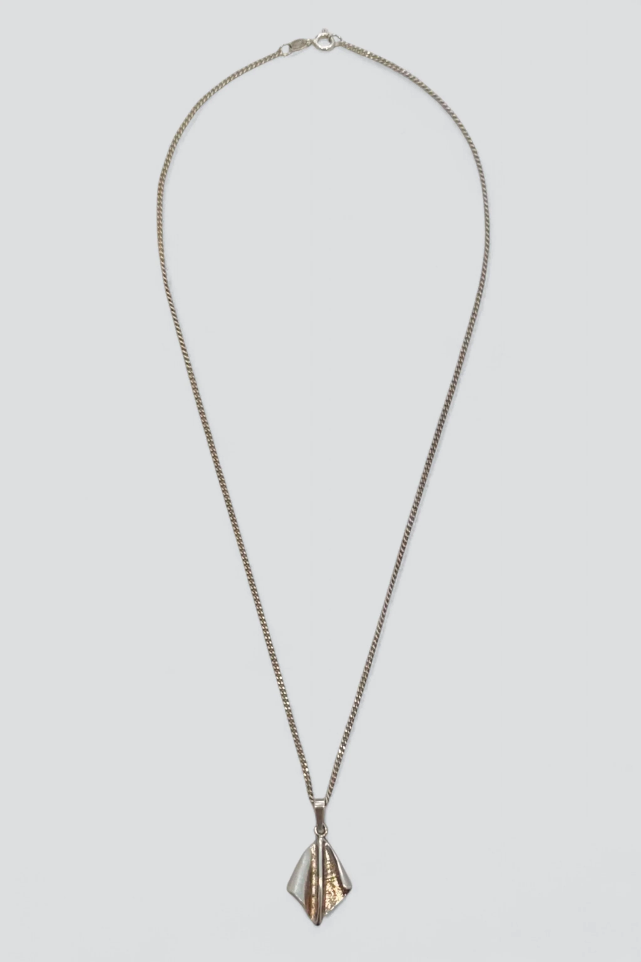 Sterling Silver Fold Pendant Necklace