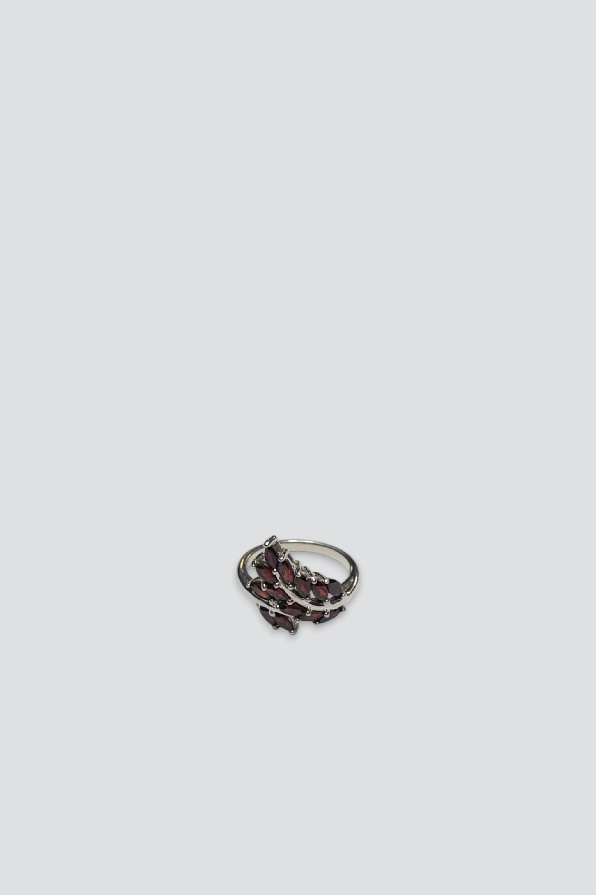 Sterling Silver Garnet Cluster Ring
