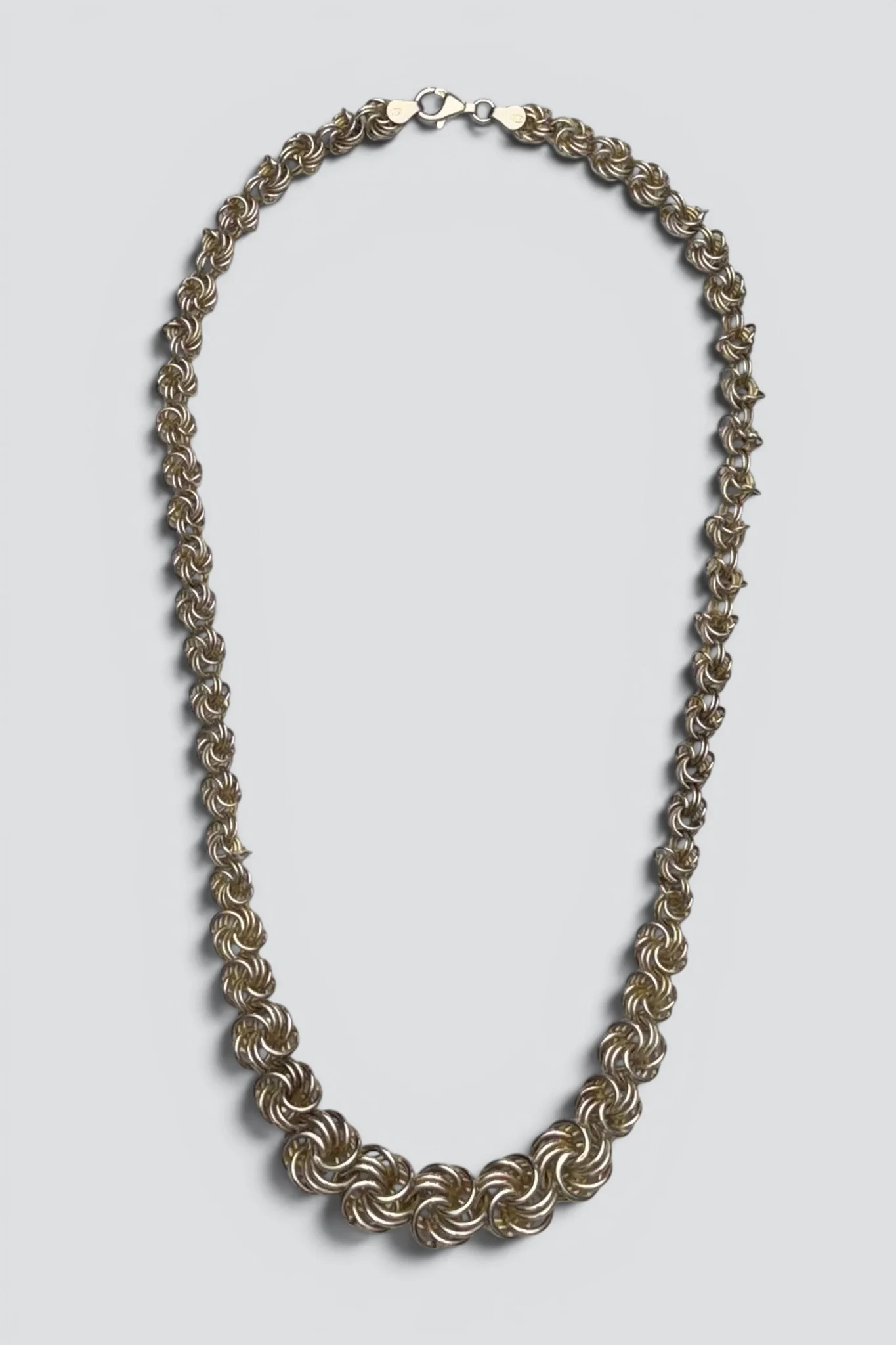 Sterling Silver Graduated Byz Necklace