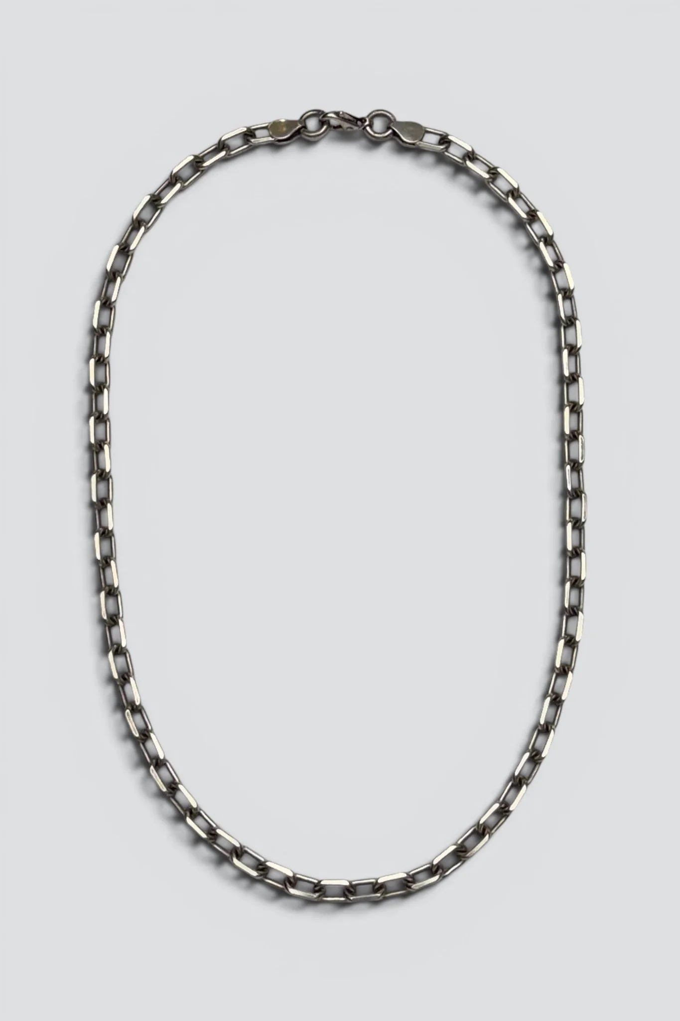 Sterling Silver Heavy Bevel Chain Necklace