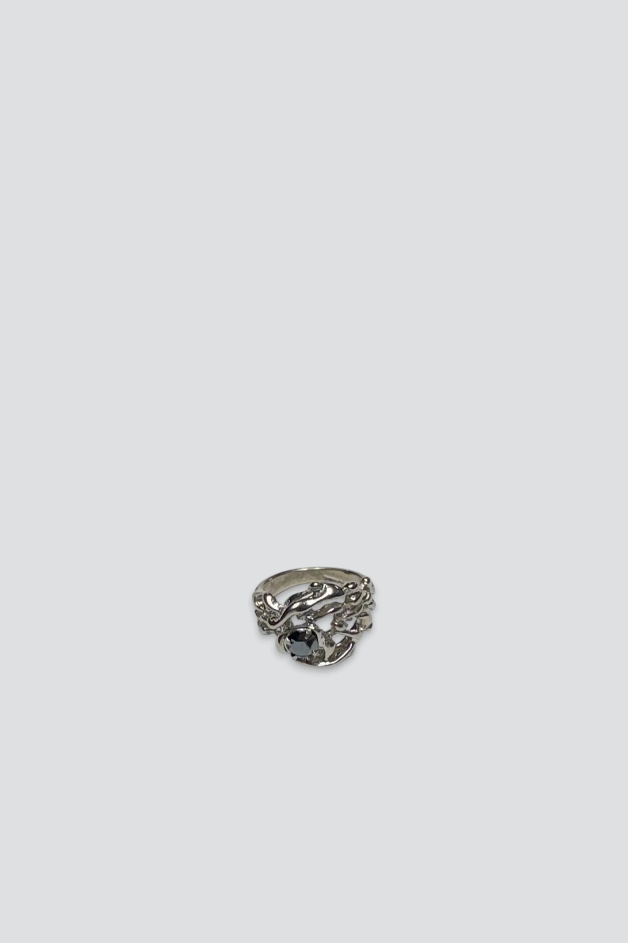 Sterling Silver Hematite Web Ring