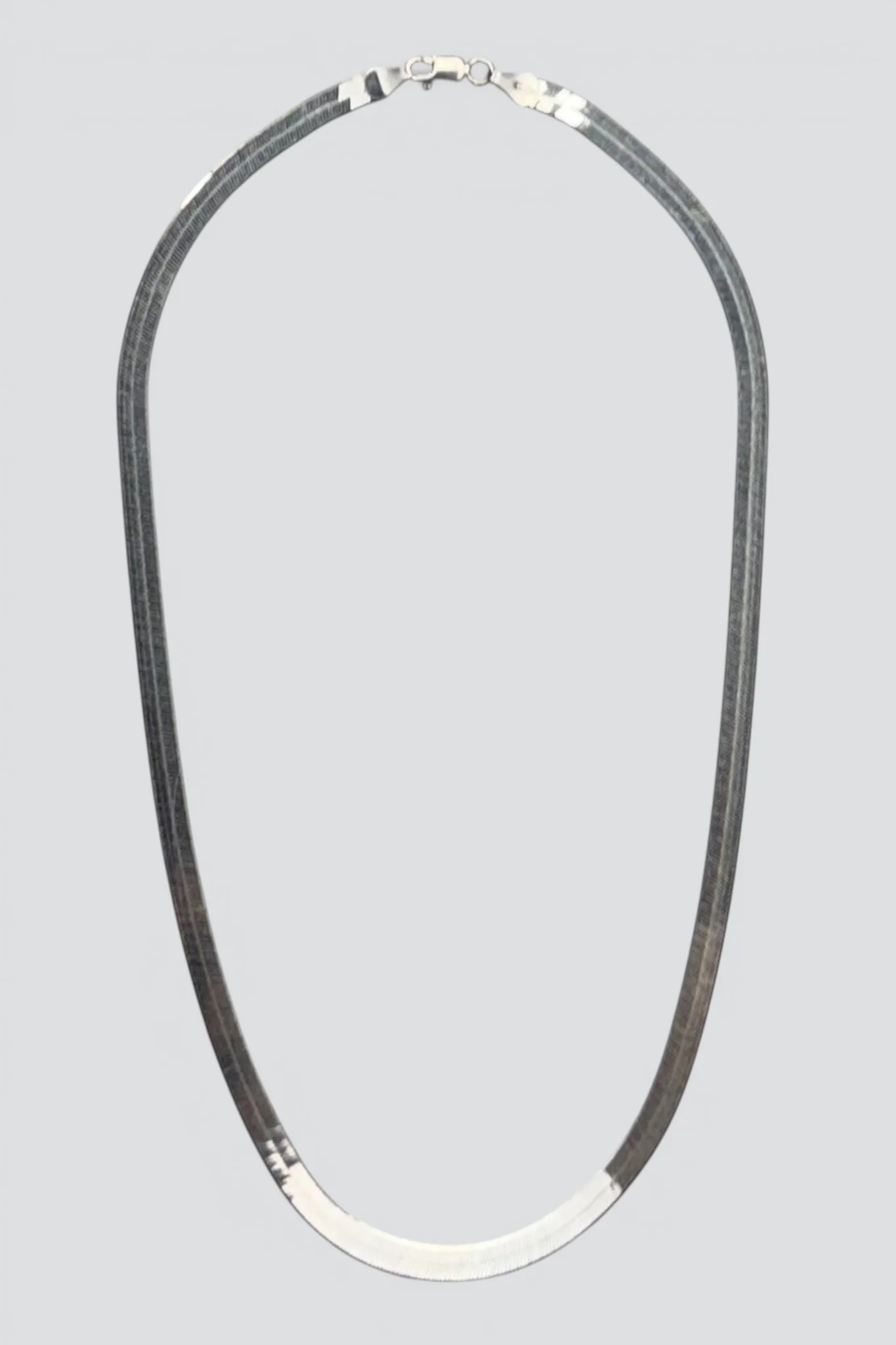 Sterling Silver Herringbone Chain Necklace