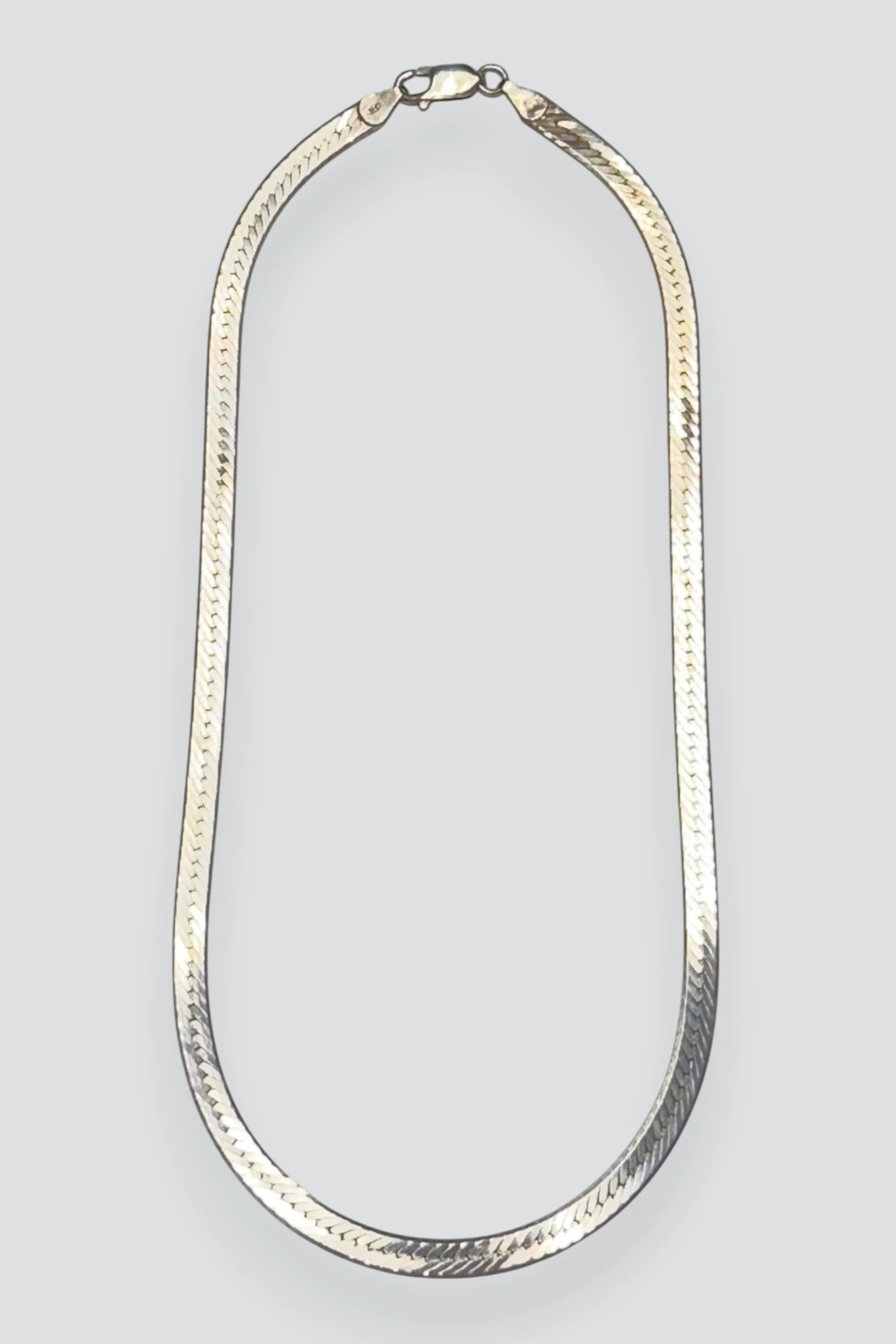Sterling Silver Herringbone Necklace