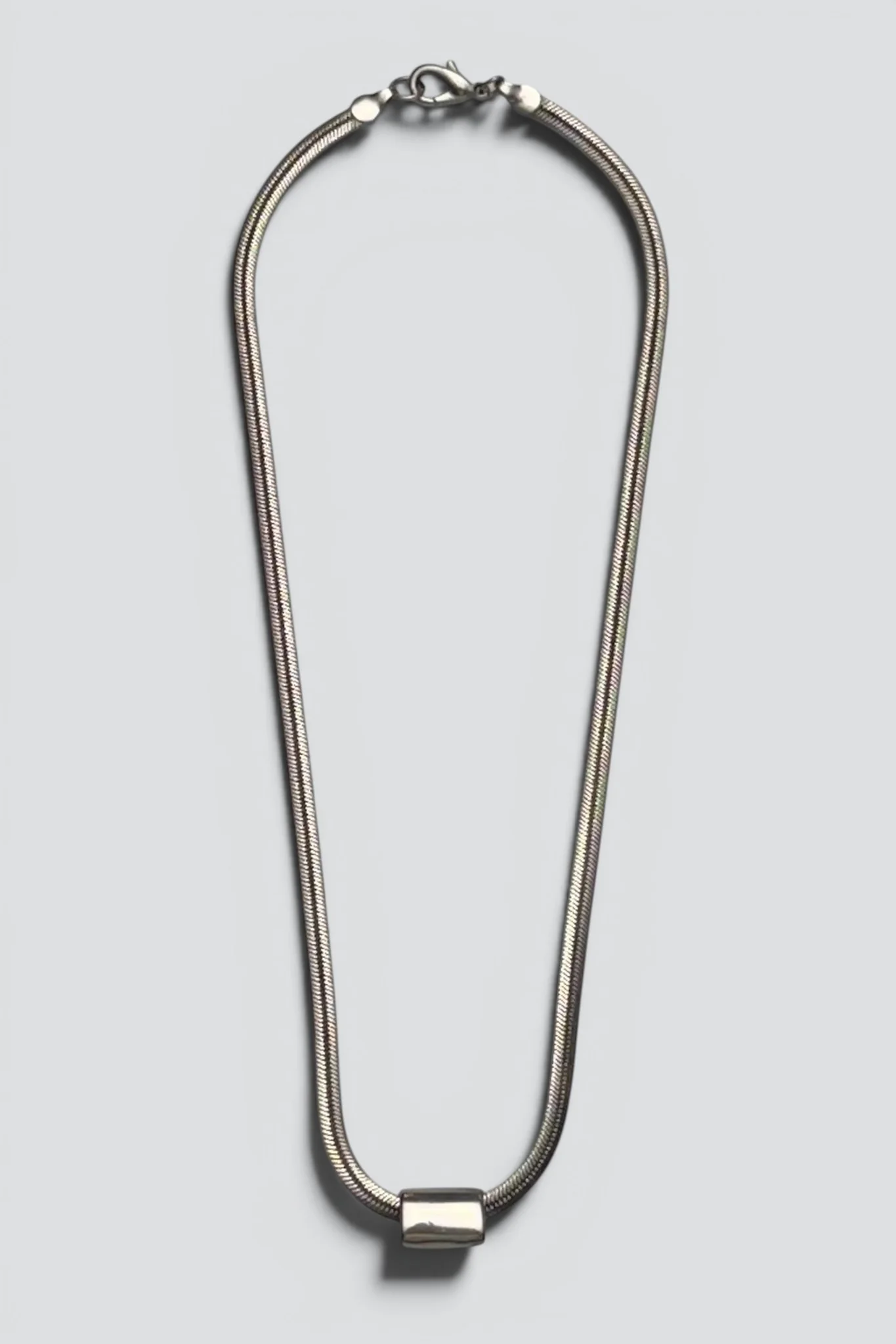 Sterling Silver Herringbone Slider Necklace