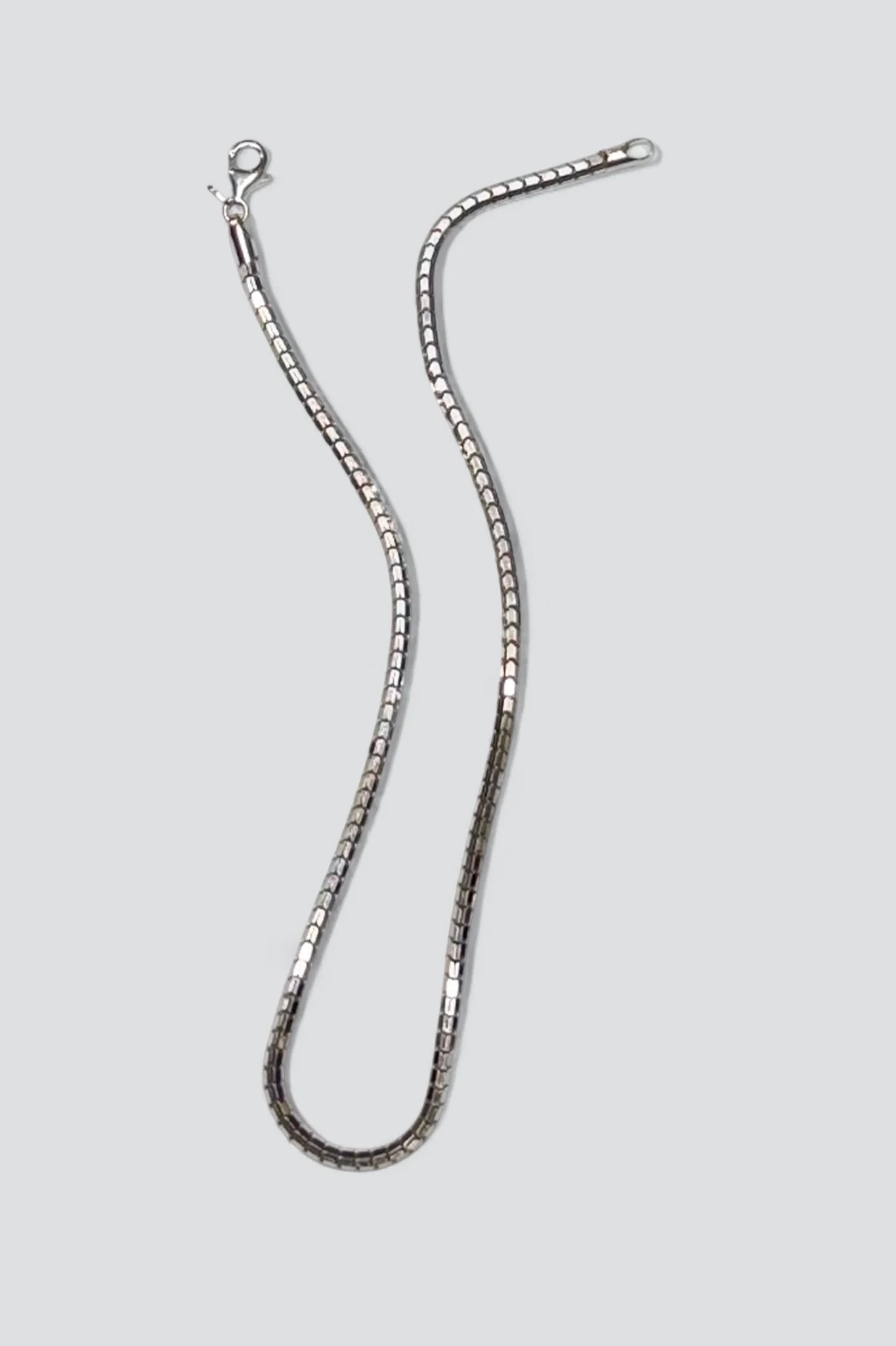 Sterling Silver Hex Box Chain Necklace - Image 2