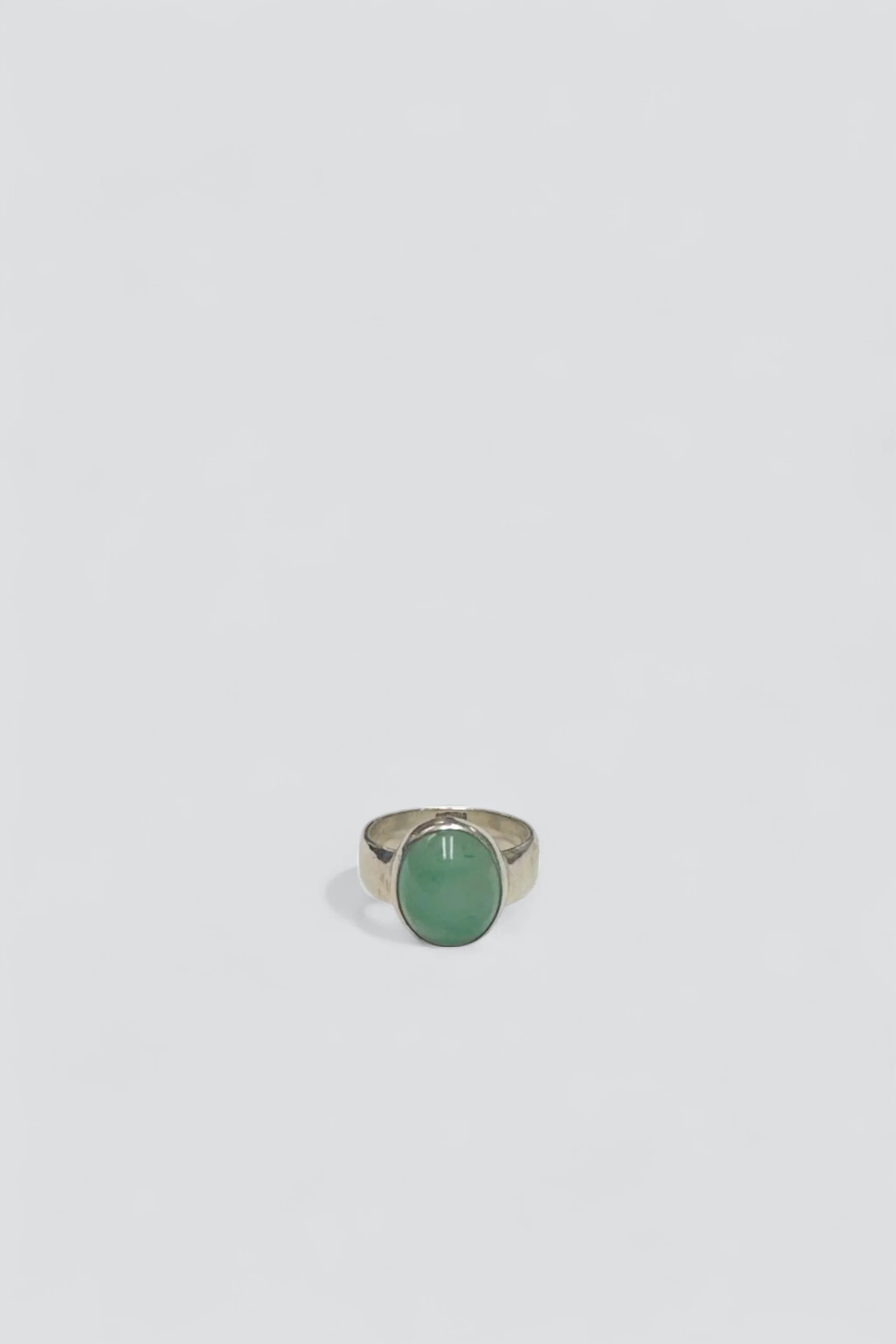 Sterling Silver Jade Oval Signet Ring