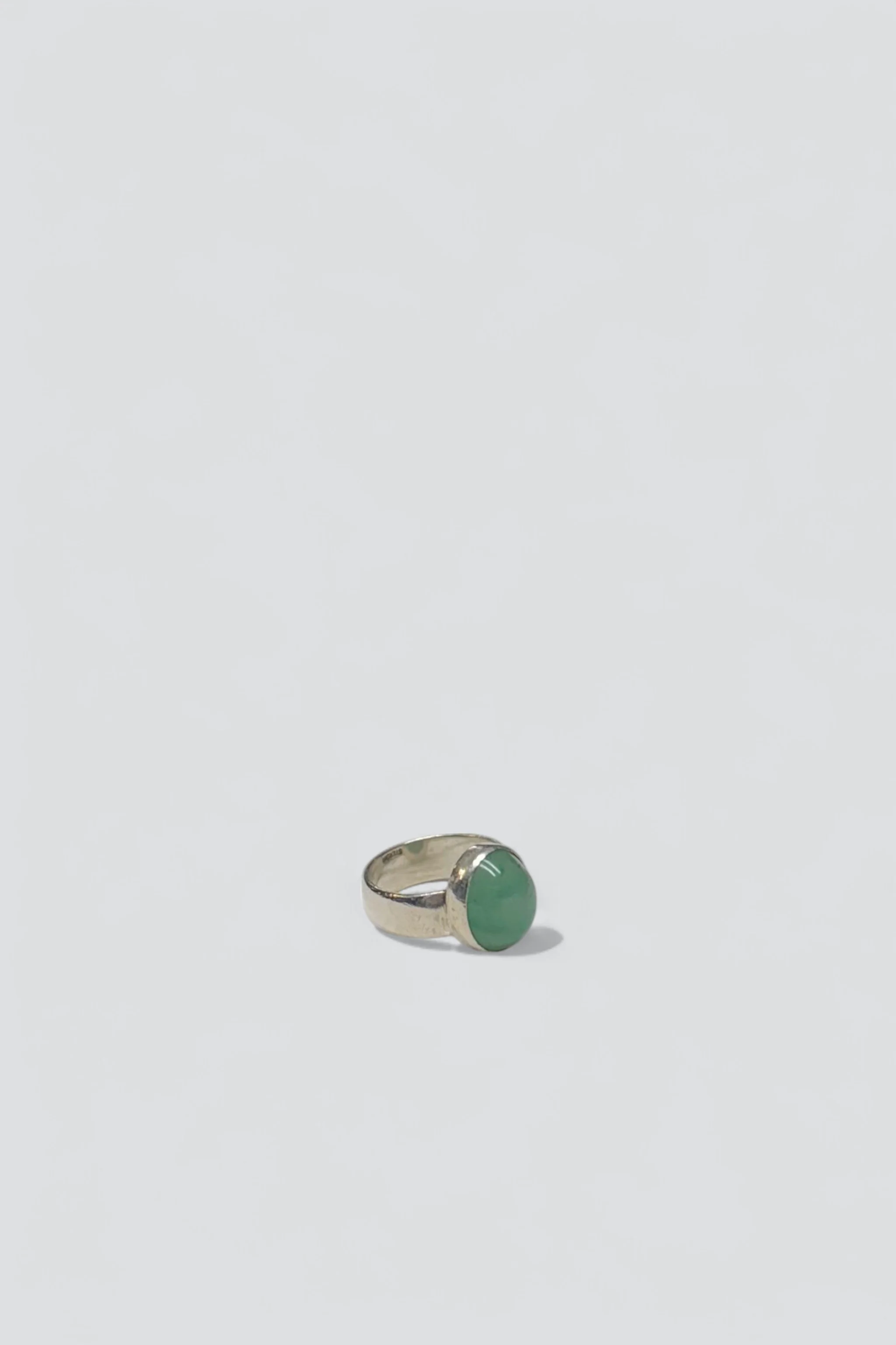 Sterling Silver Jade Oval Signet Ring - Image 2