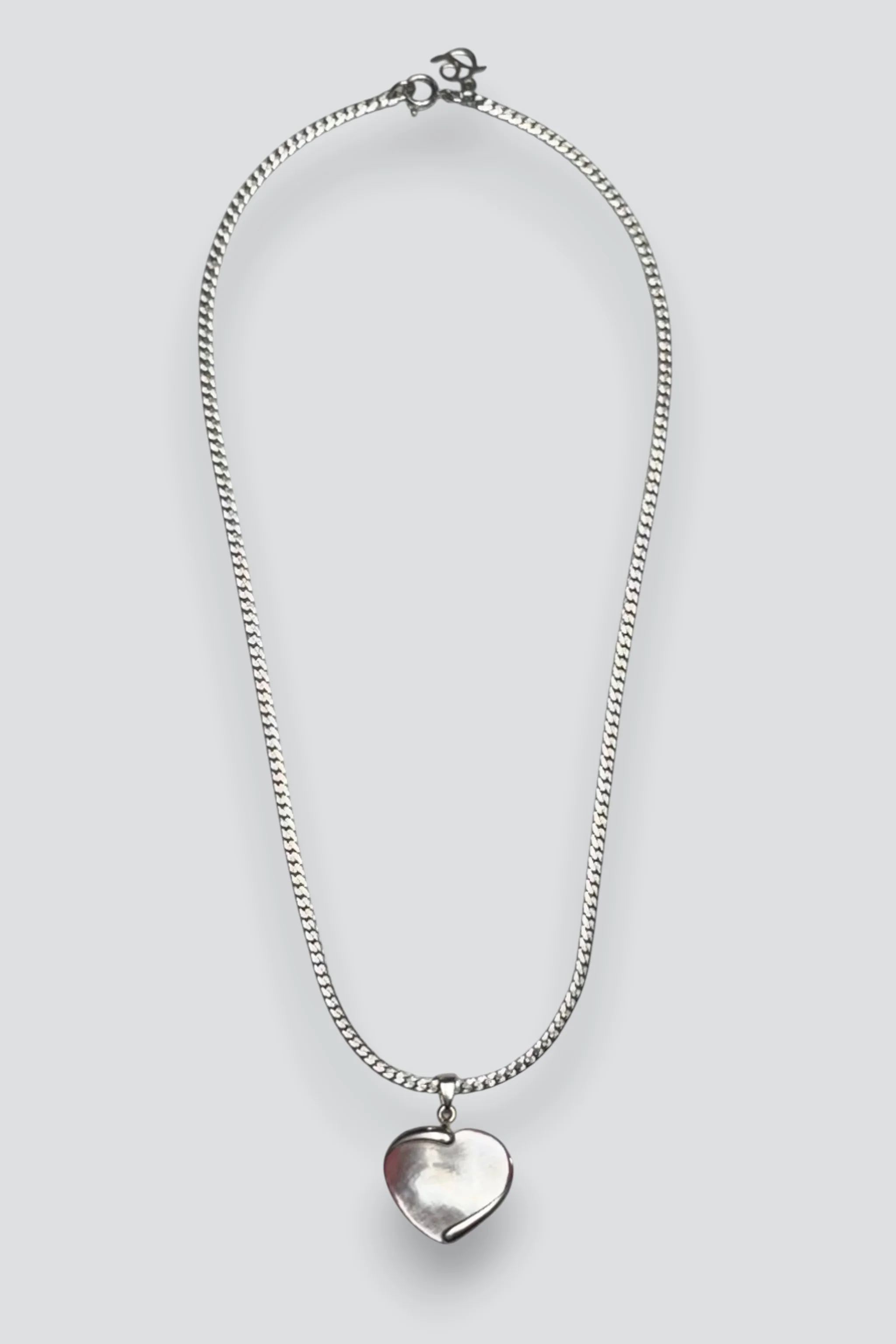 Sterling Silver Mother of Pearl Heart Necklace