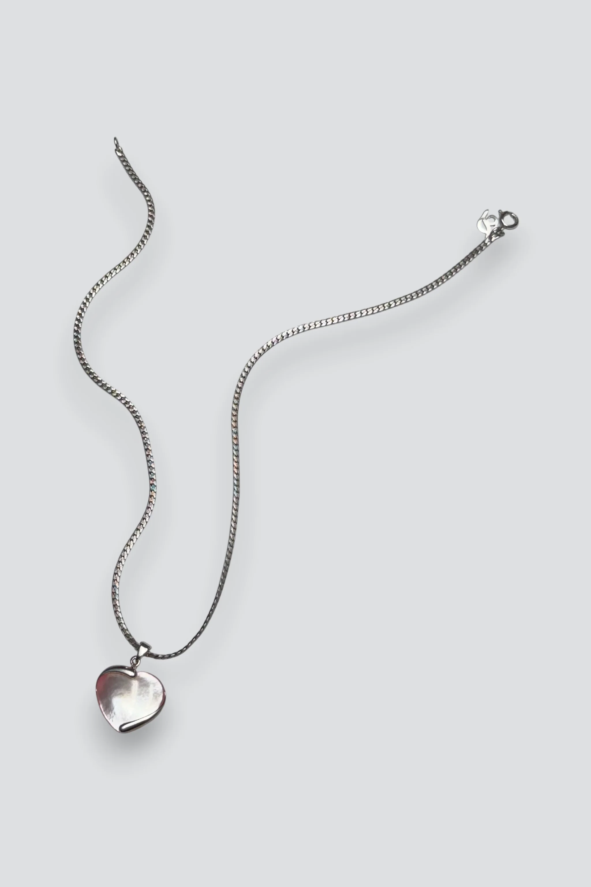 Sterling Silver Mother of Pearl Heart Necklace - Image 3