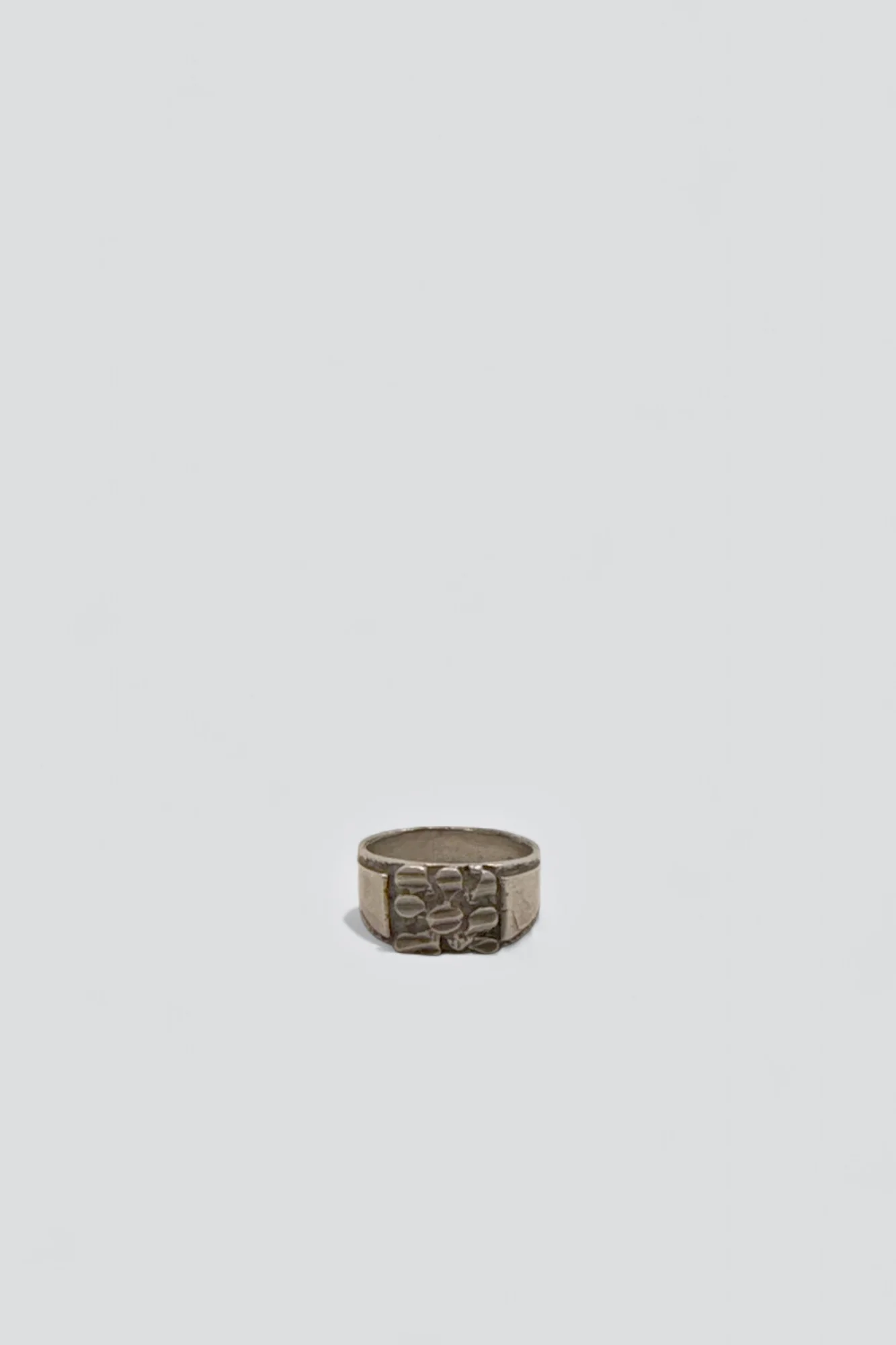 Sterling Silver Nug Carved Signet Ring