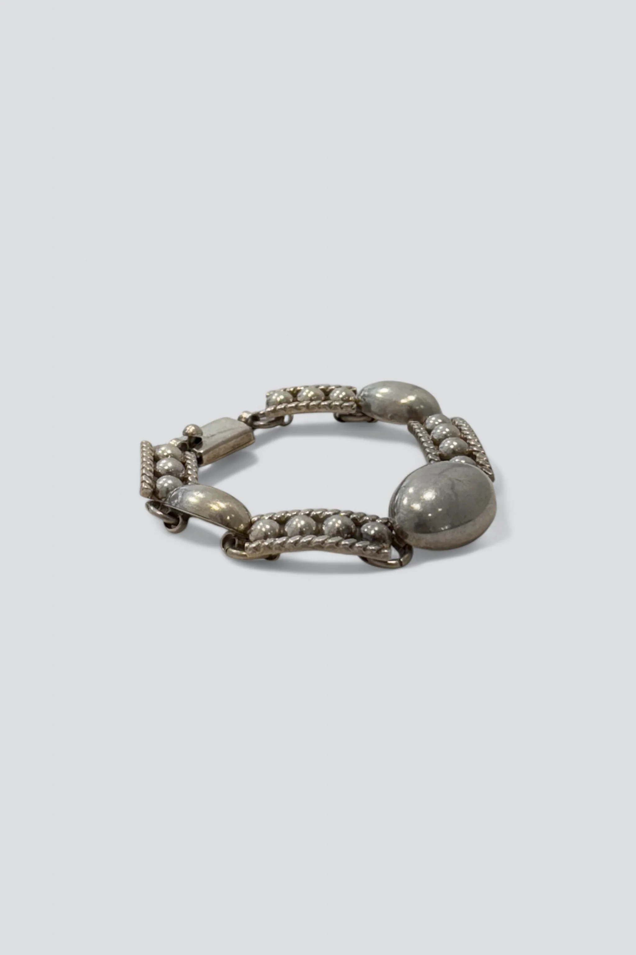 Sterling Silver Oval Deco Bar Link Bracelet - Image 3