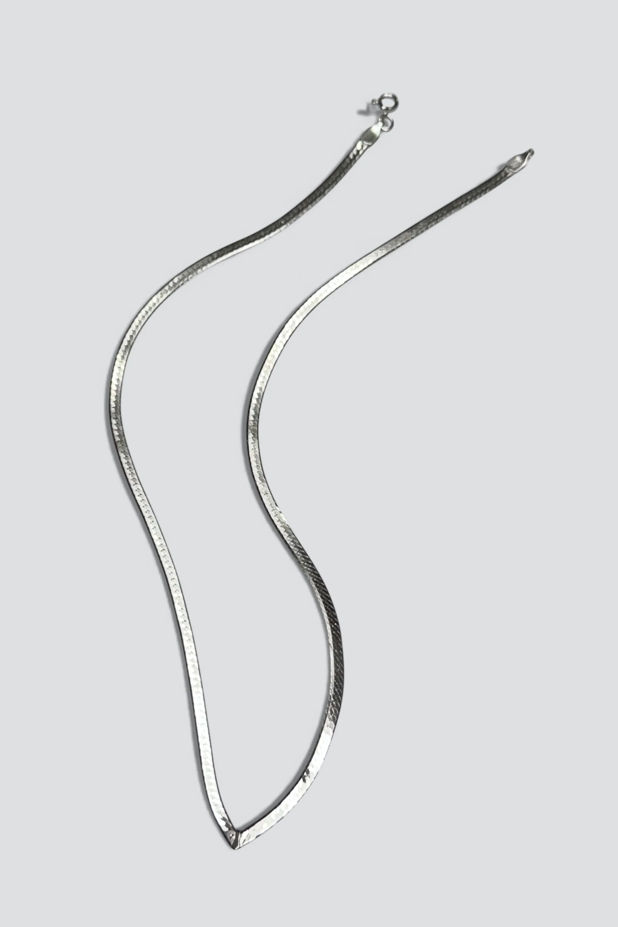 Sterling Silver Pointed Herringbone Necklace - Image 3
