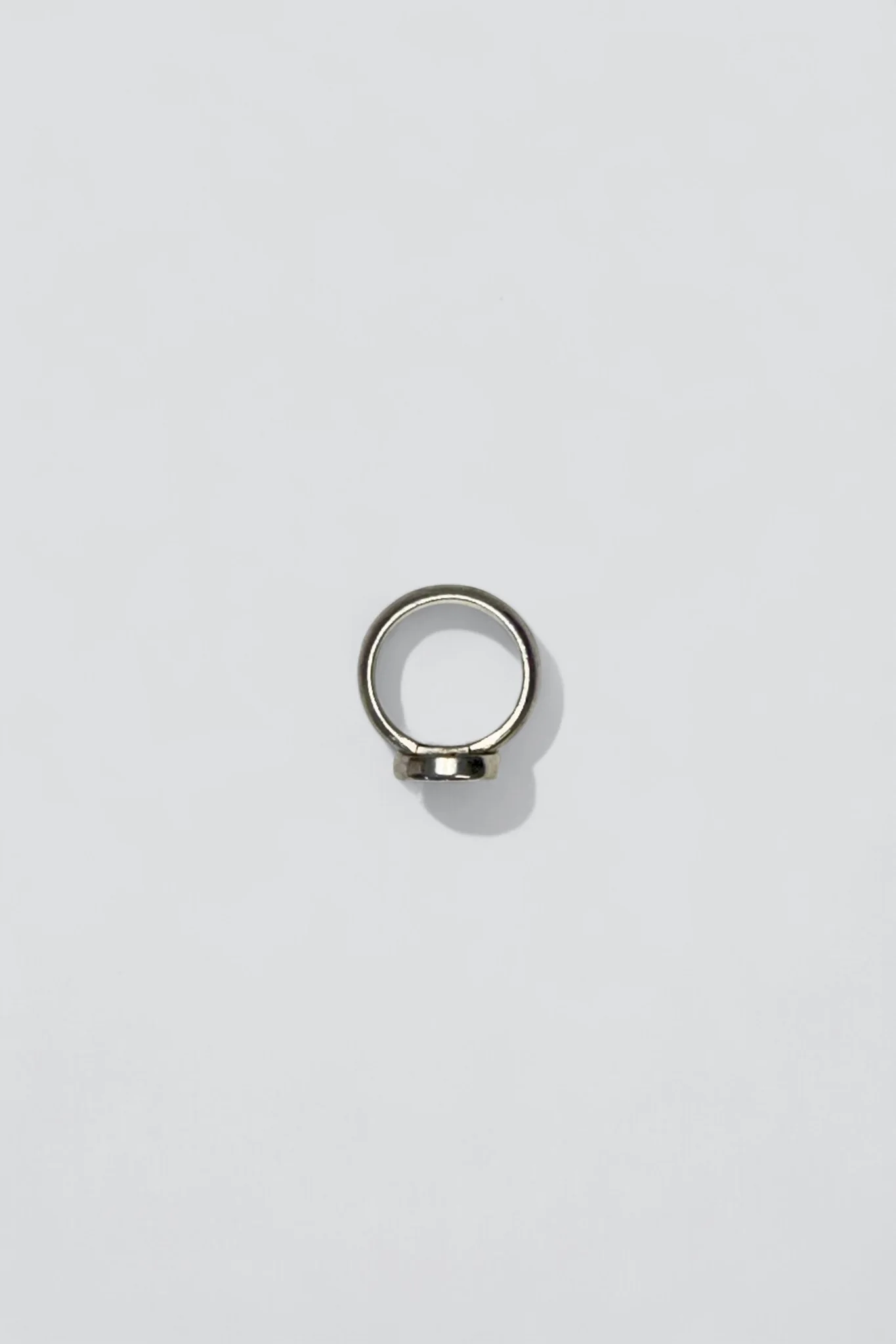Sterling Silver Round Green Onyx Double Band Signet Ring - Image 3