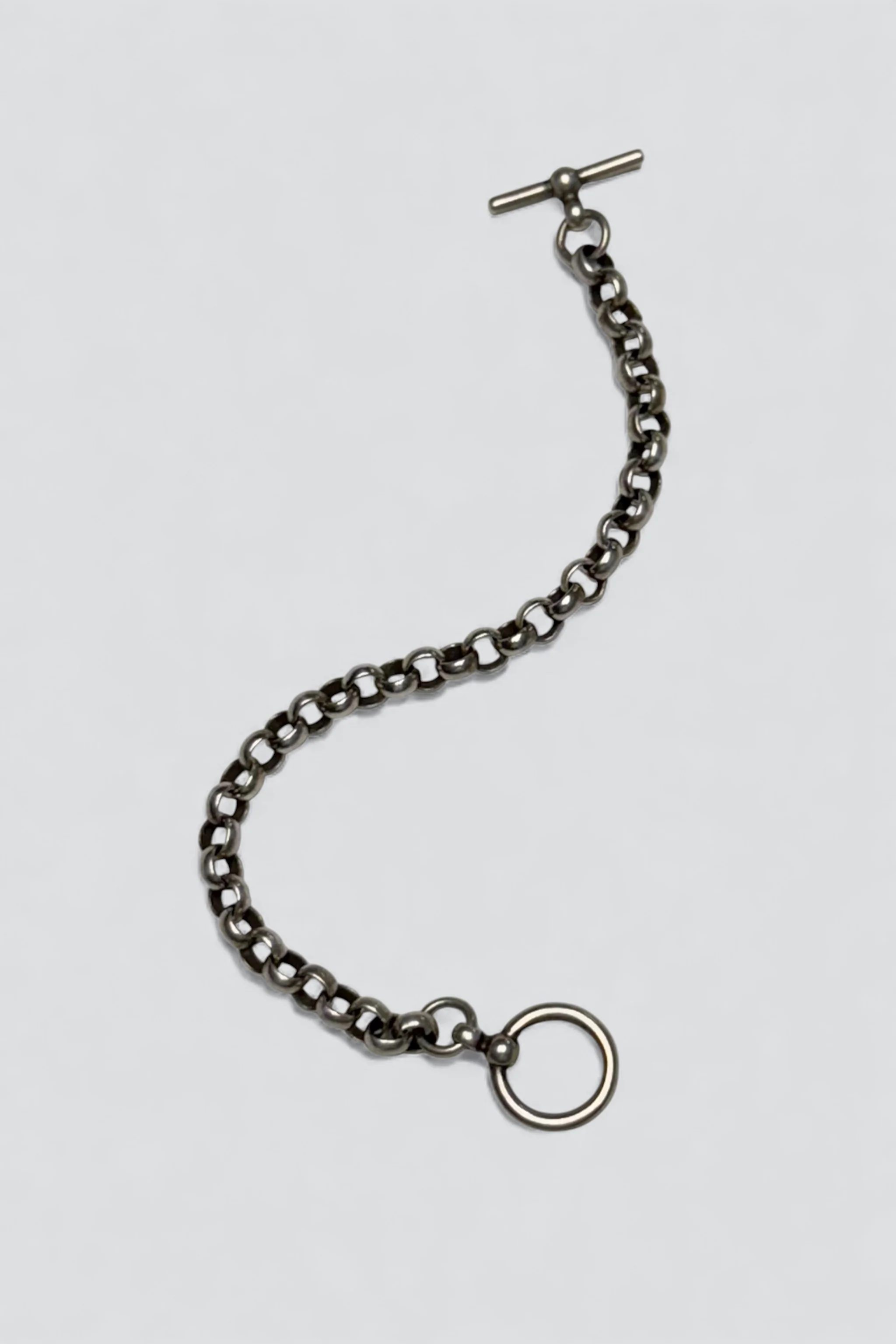 Sterling Silver Round Link Toggle Bracelet - Image 2