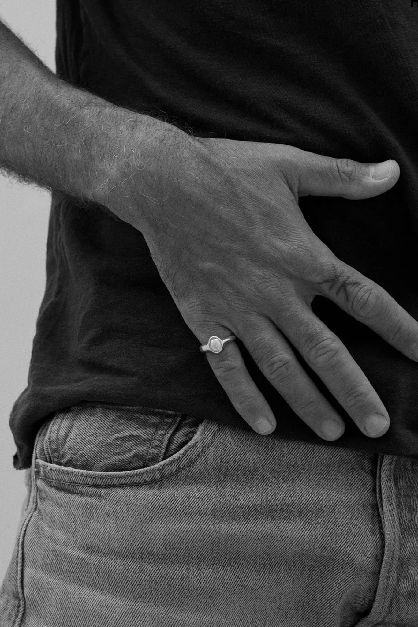 Sterling Silver Simple Perlita Ring - Image 3