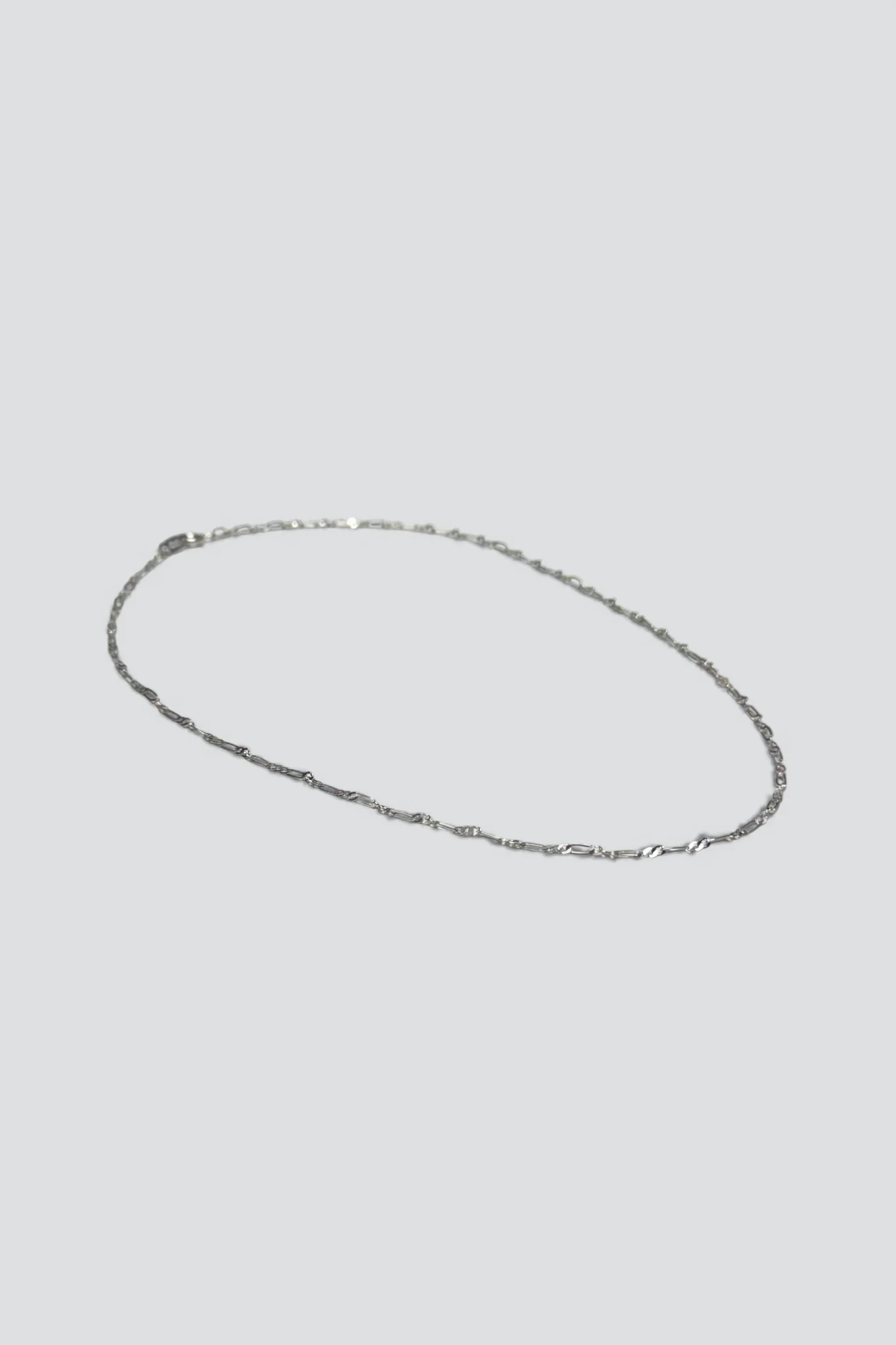 Sterling Silver Thin Oval Round Link Chain Necklace - Image 2