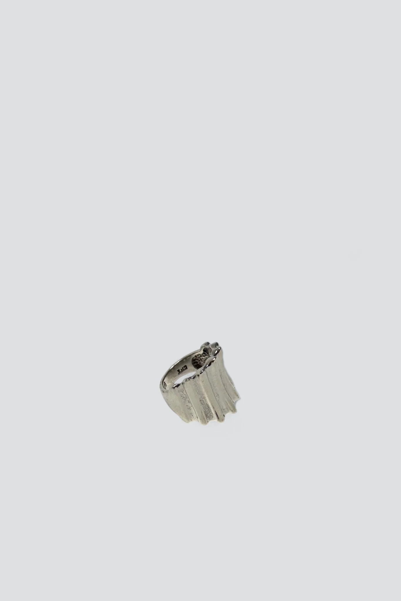 Sterling Silver Deco Curved Plate Ring - Image 2