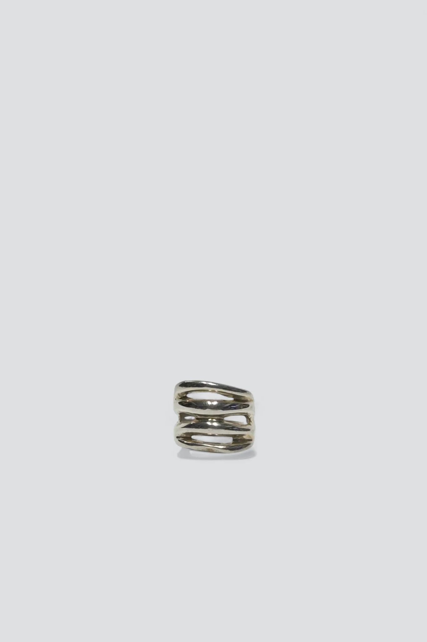 Sterling Silver Wide Organic Lines Ring