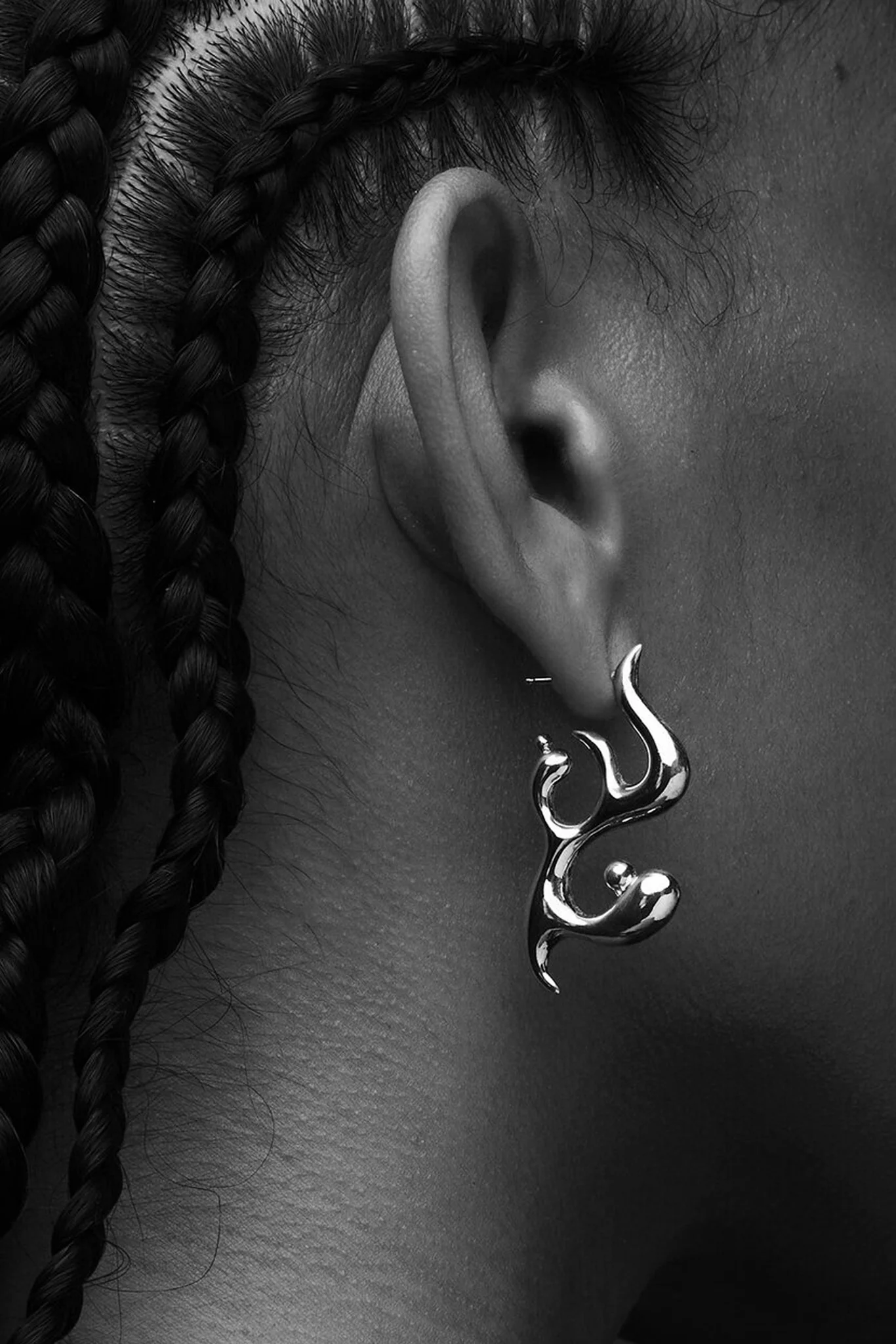Sterling Succulent Flame Earrings - Image 2