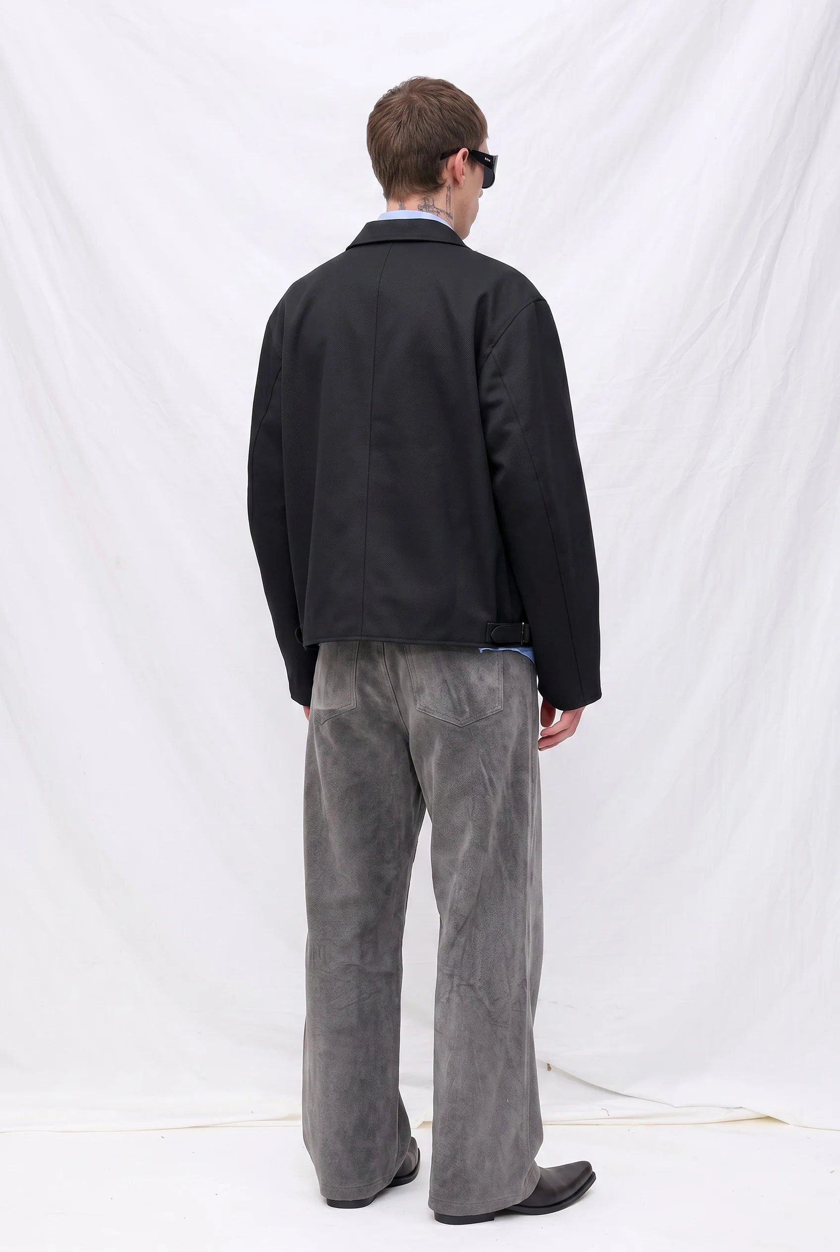 Black Suiting Pocket Zip Jacket - Image 4