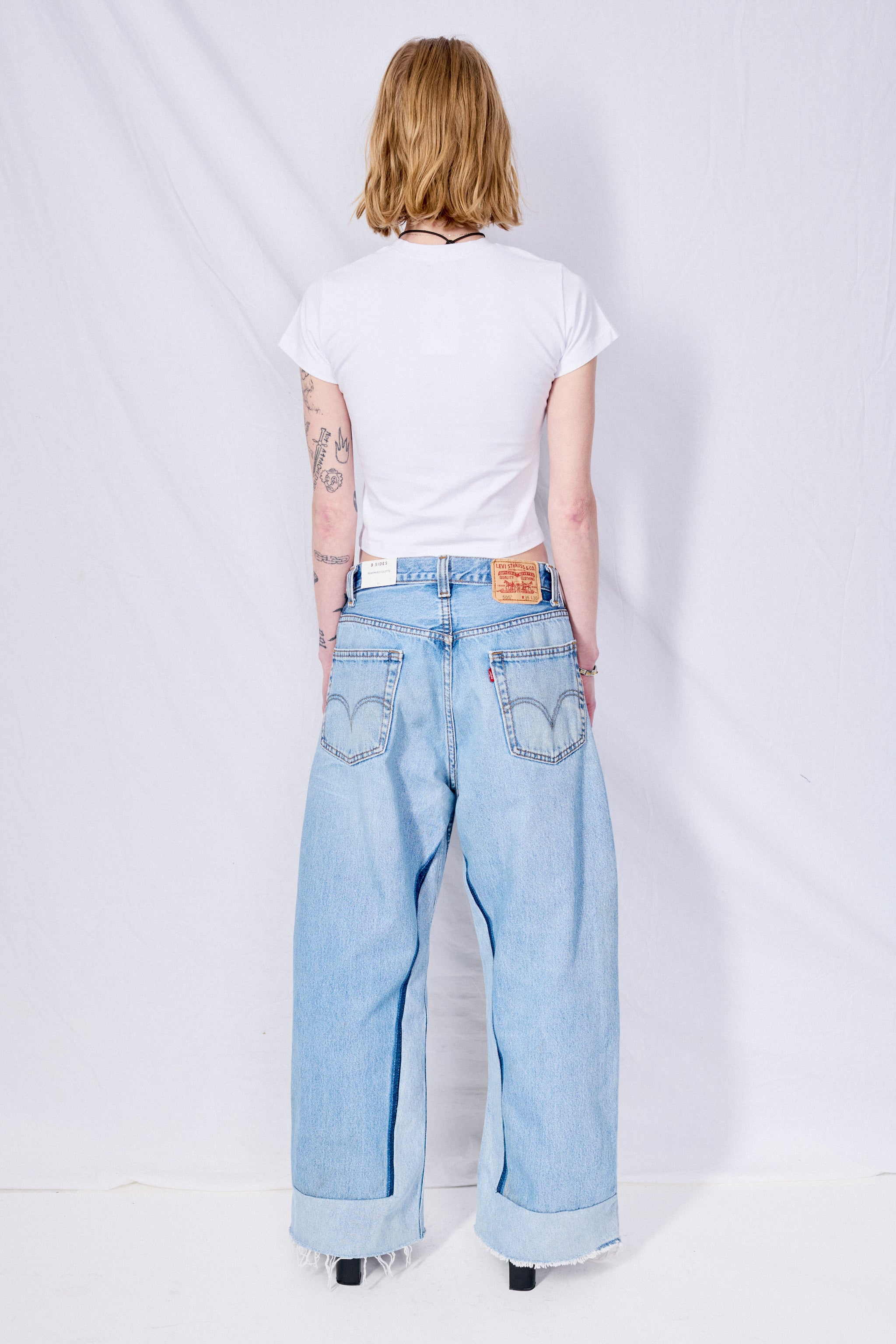 Vintage Indigo Reworked Culotte Jean - Image 4
