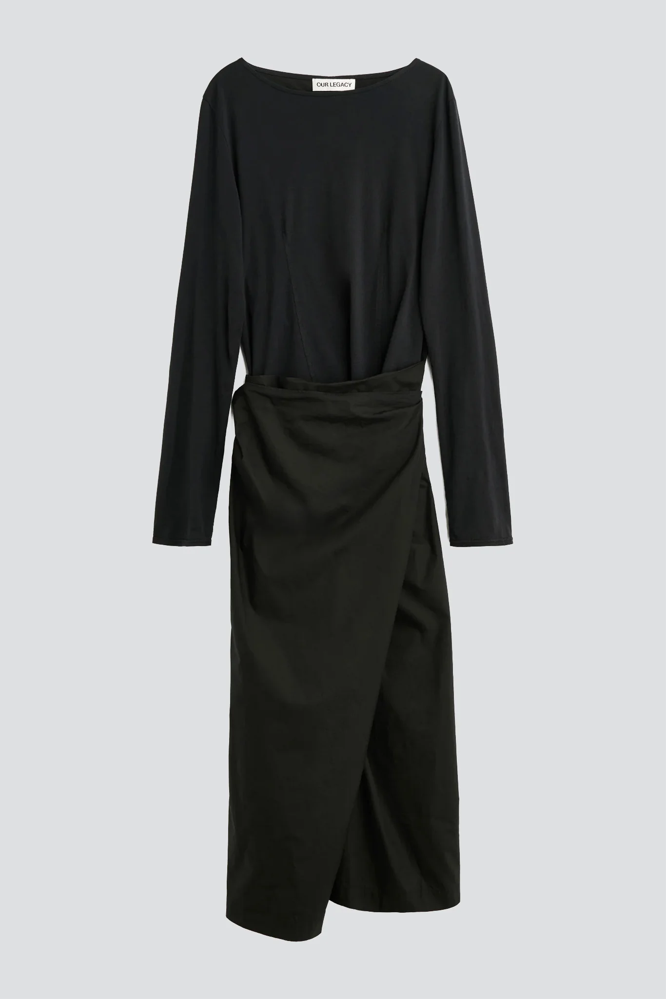 Void Black Clean Jersey Twisted Dress - Image 2