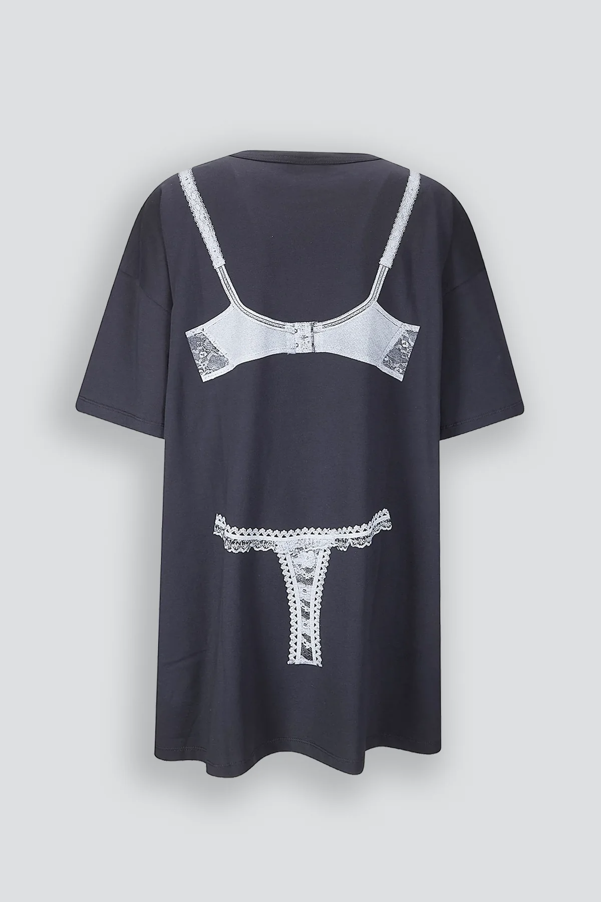 Washed Black Trompe L'oeil Tall Tee Knit - Image 2