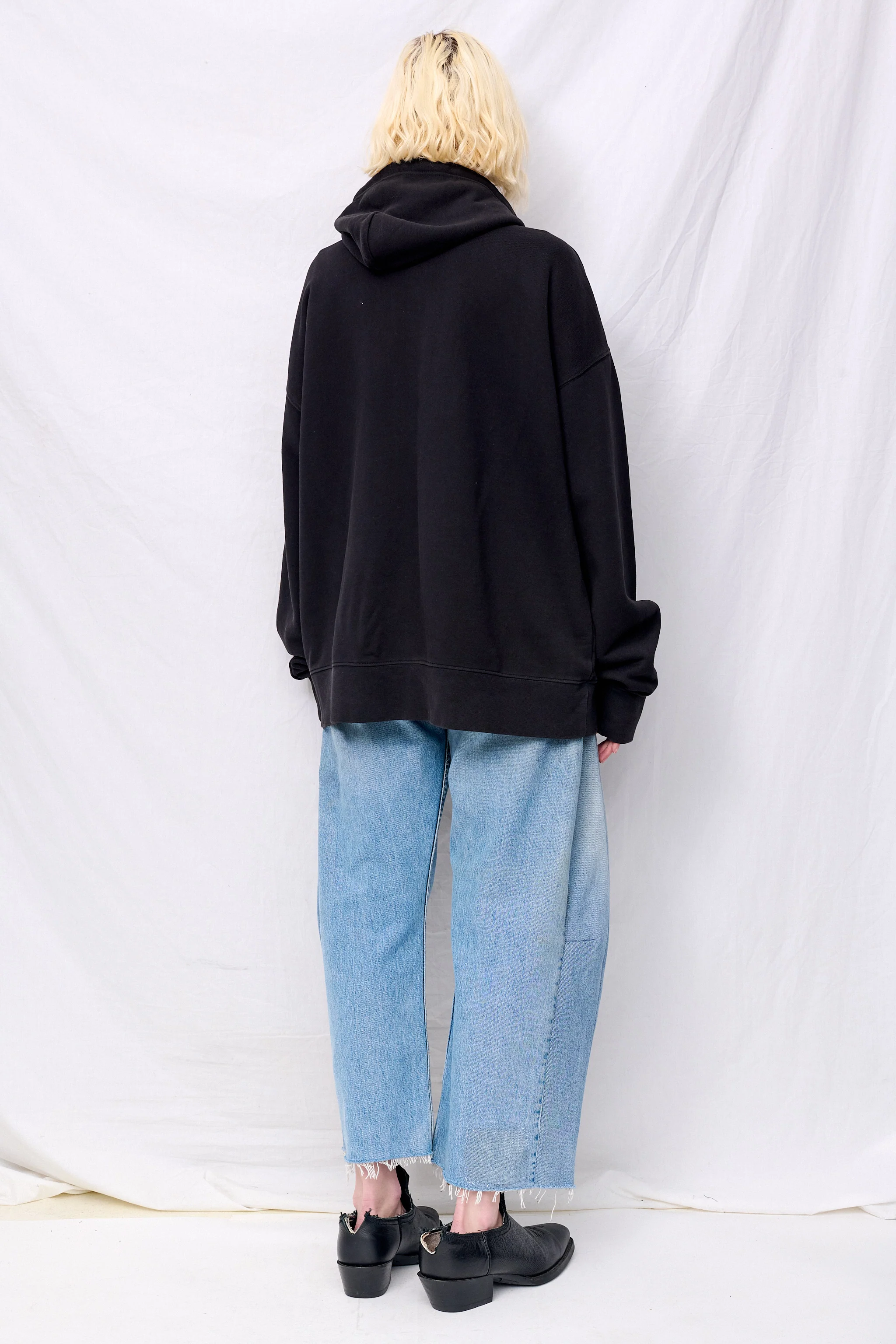 Washed Black Trompe L'oeil Zip Hoodie Knit - Image 4