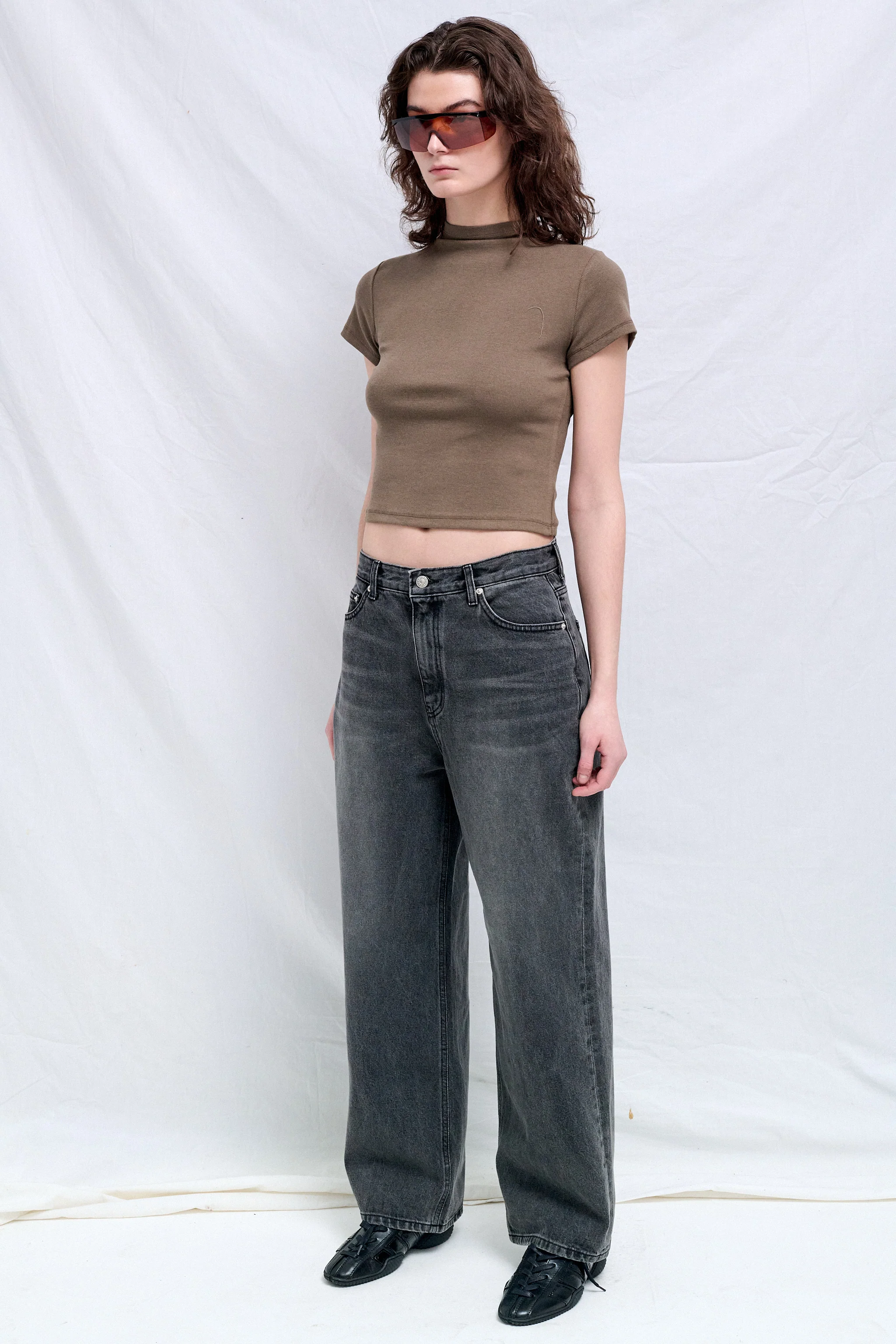 Washed Grey Relaxed Wide Jeans - Image 2