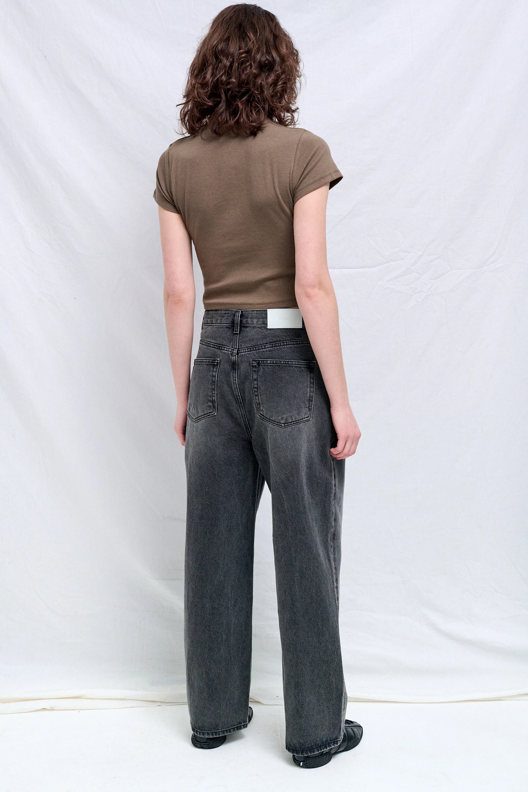 Washed Grey Relaxed Wide Jeans - Image 4