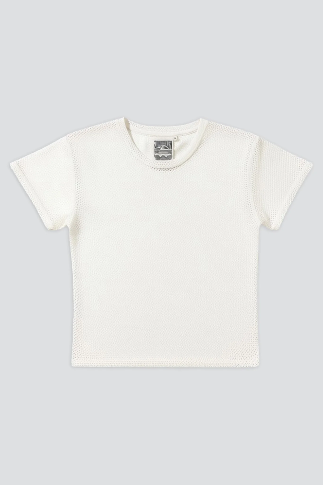 Washed White Carmen Mesh Cropped Tee