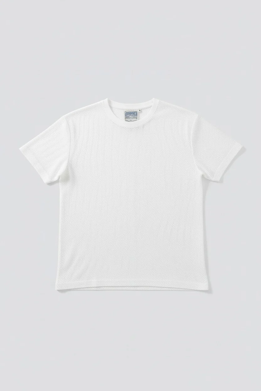 Washed White Highline Mesh Tee