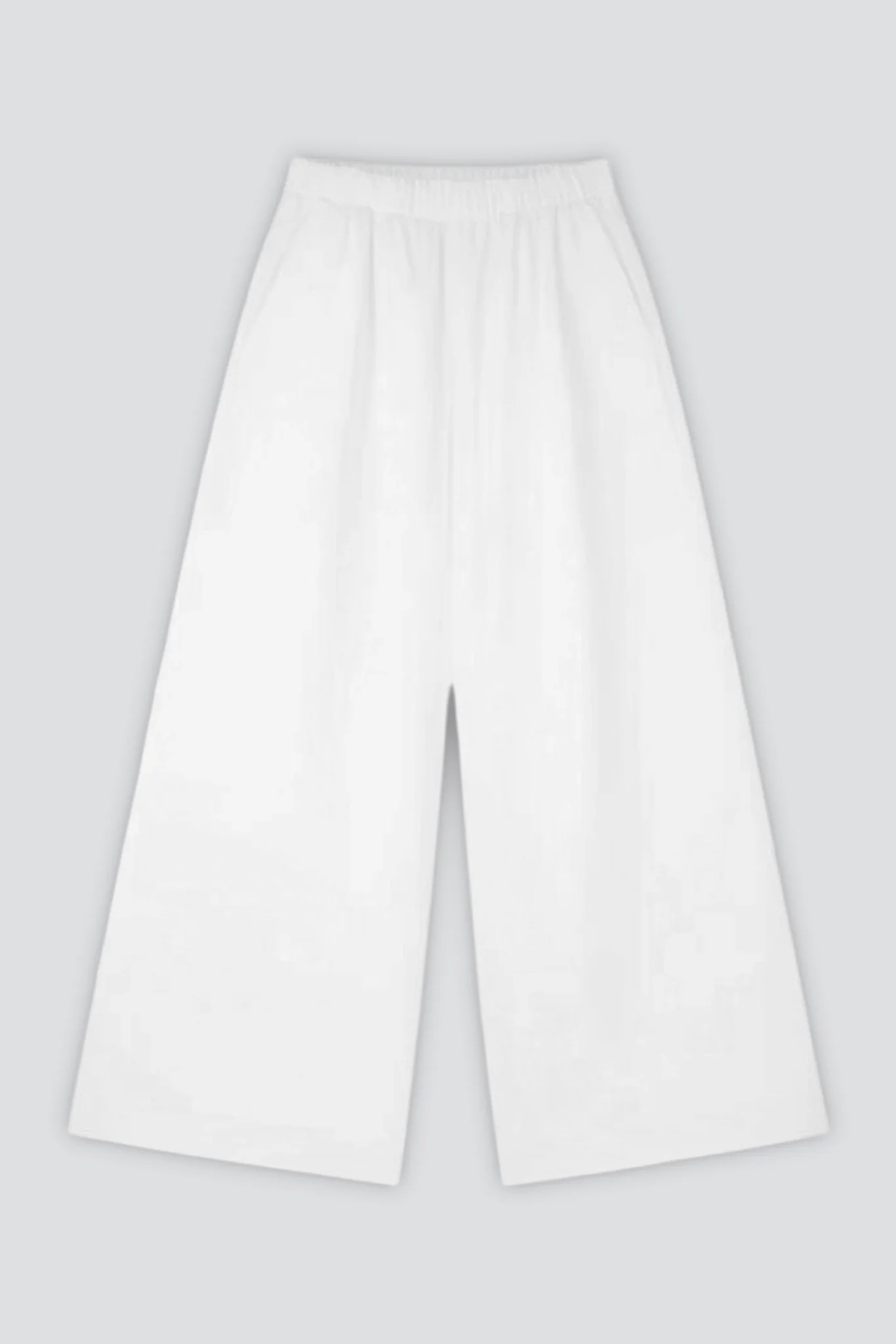 Washed White Twill Disco Pant