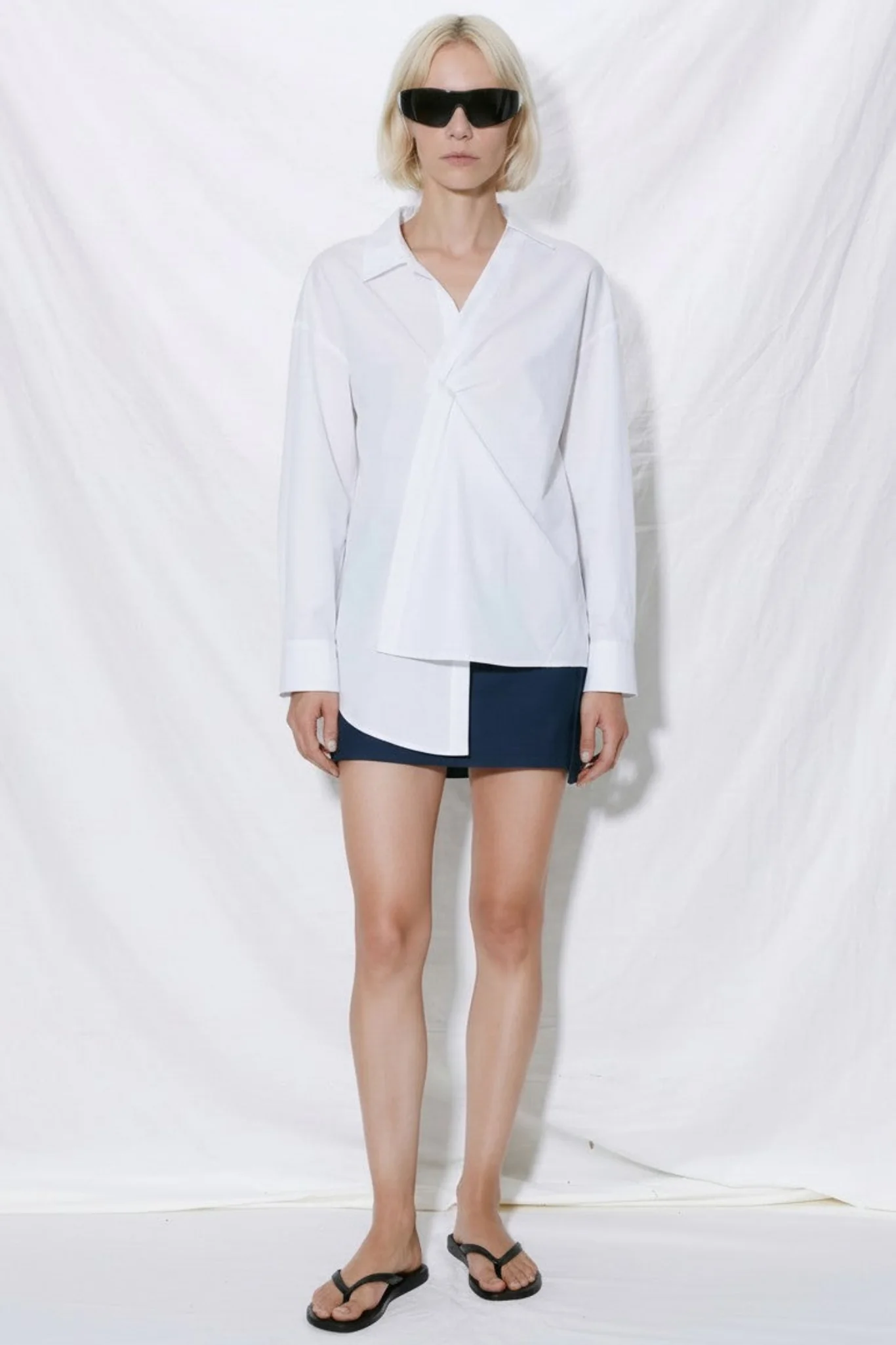 White Charles Badly Buttoned Shirt