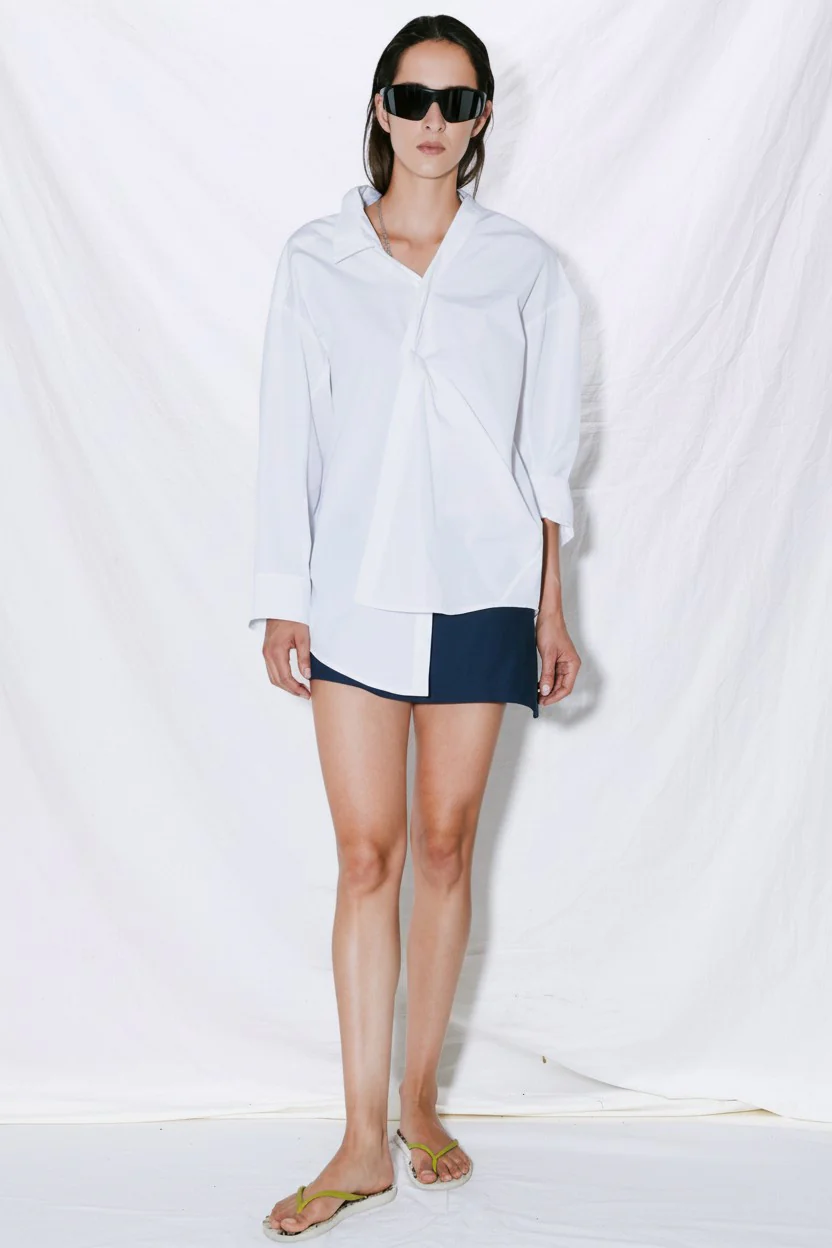 White Charles Badly Buttoned Shirt - Image 3