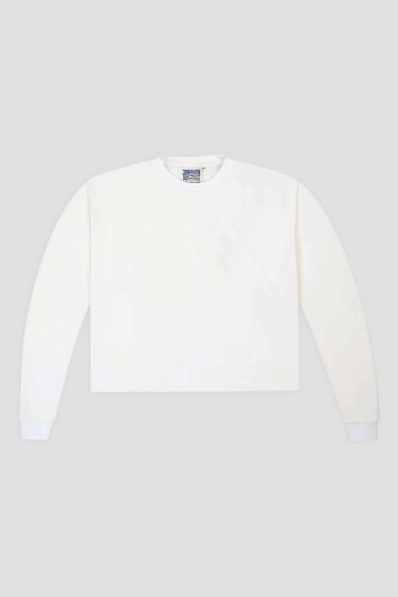 White Cropped Long Sleeve Tee