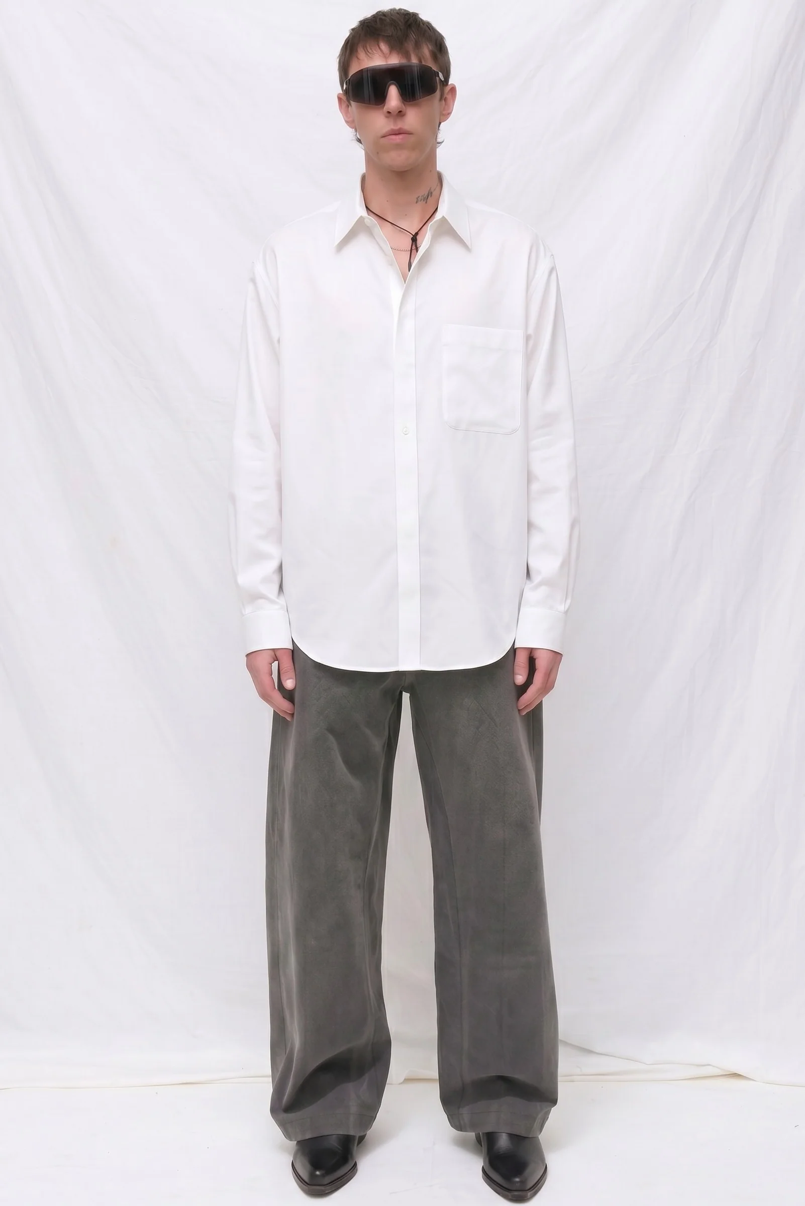 White Rayon Easy Shirt - Image 3