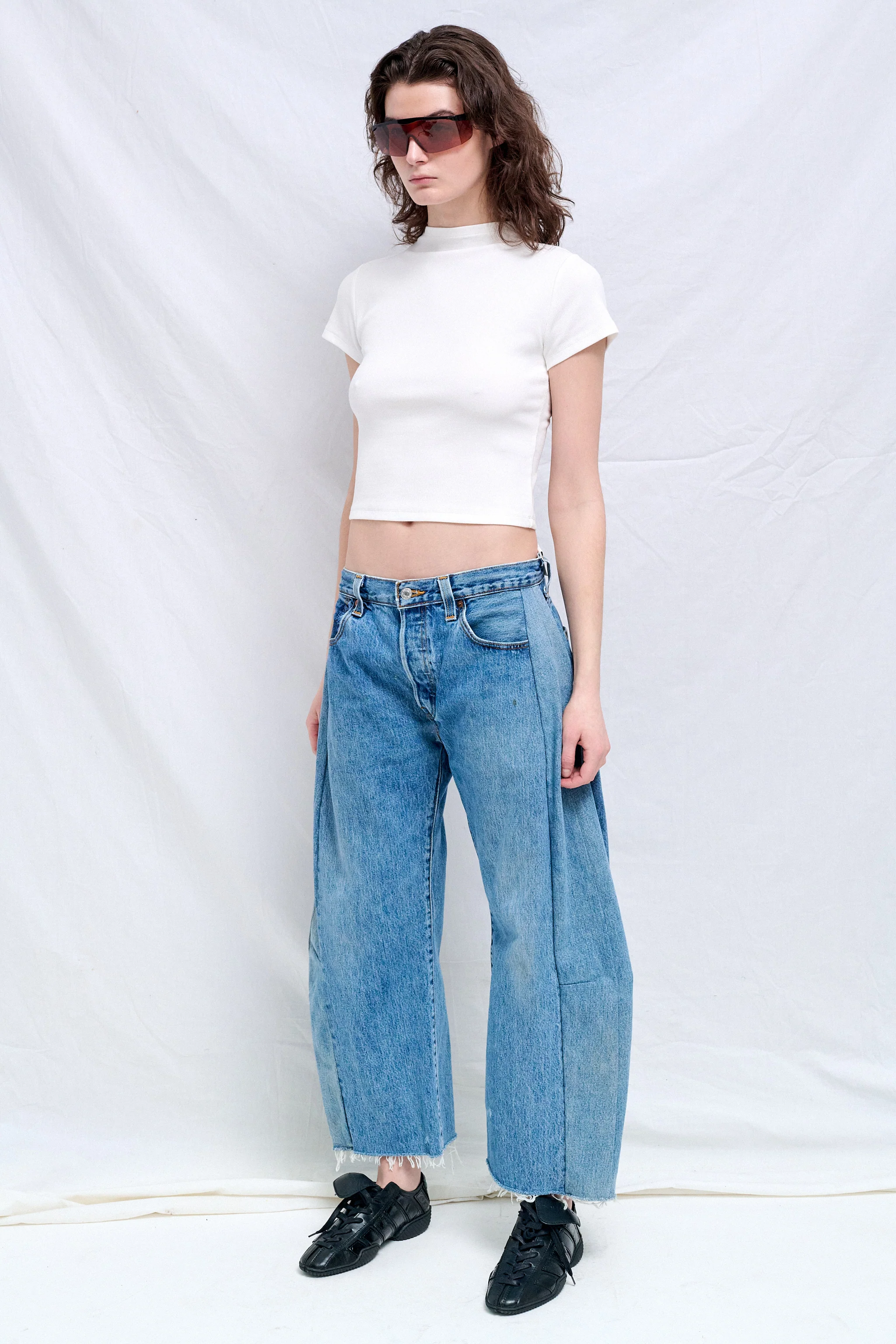 White Slim Fit Mock Neck T-Shirt - Image 3